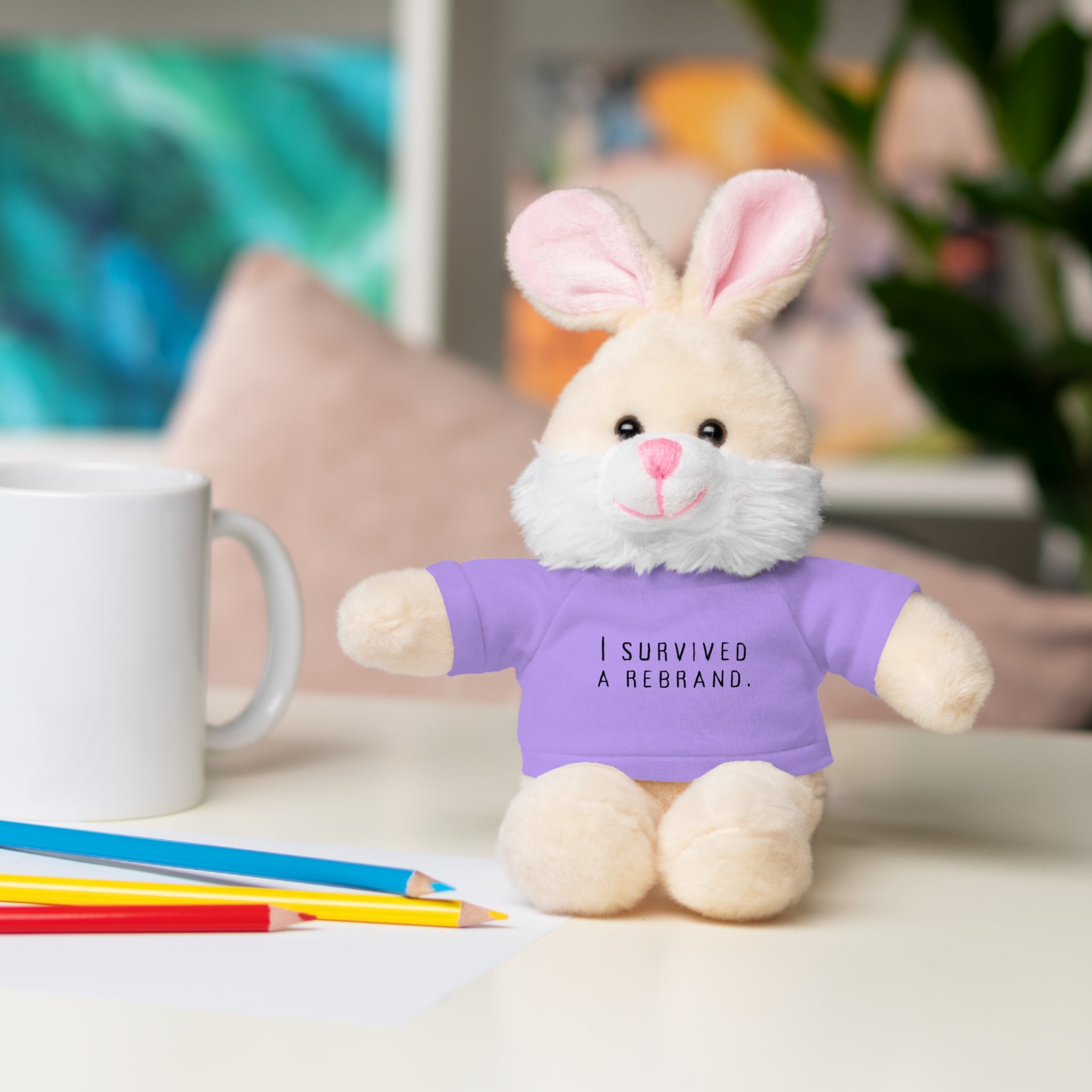 I Survived A Rebrand | Plush Stuffed Toy with Graphic Tee