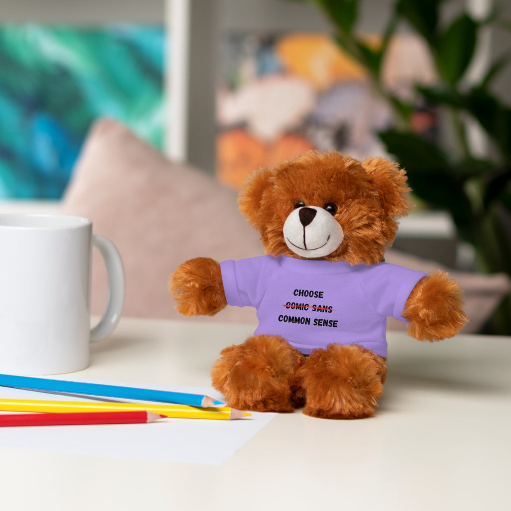 Choose Common Sense | Plush Stuffed Toy with Graphic Tee