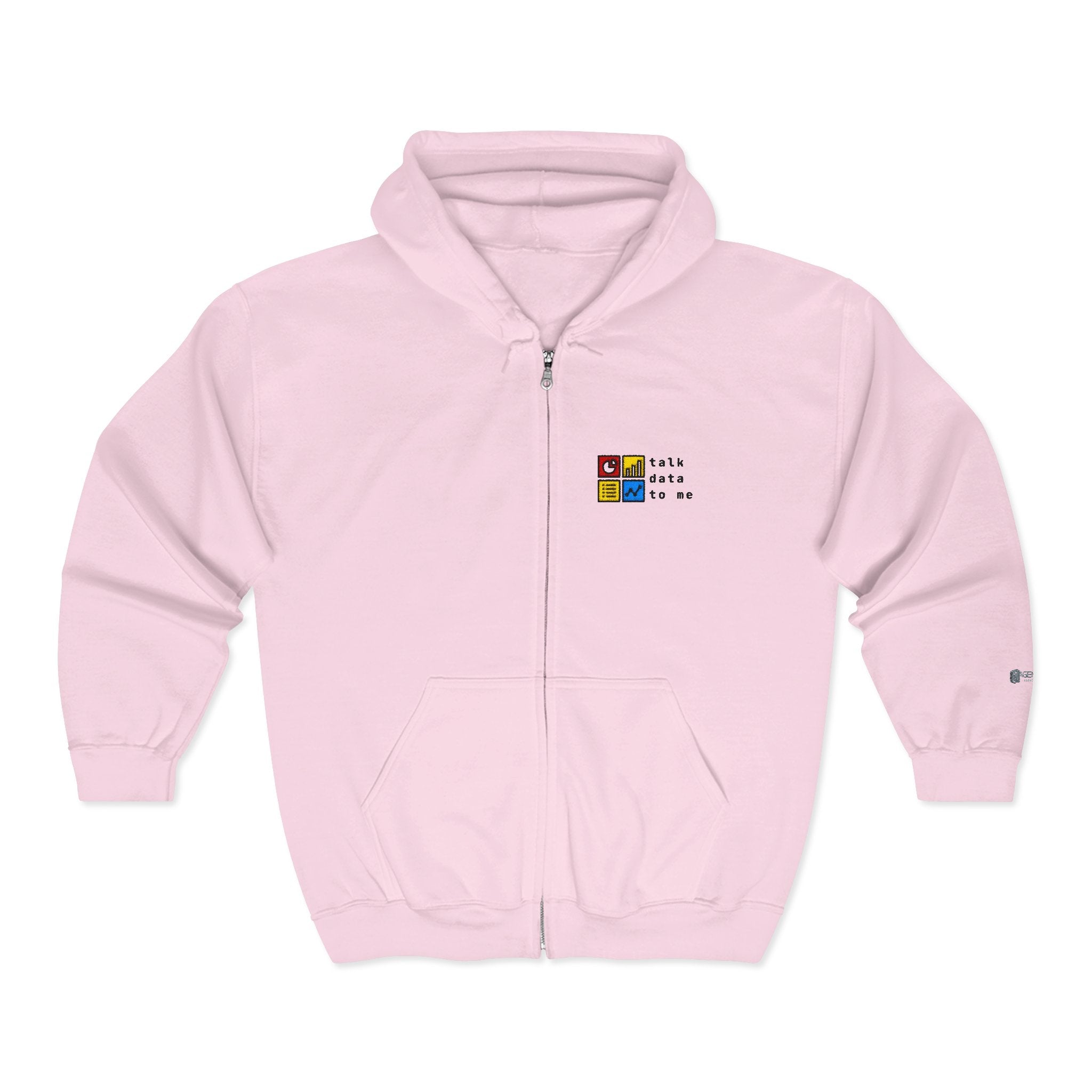 Talk Data To Me  | Retro Zip Embroidered Hoodie