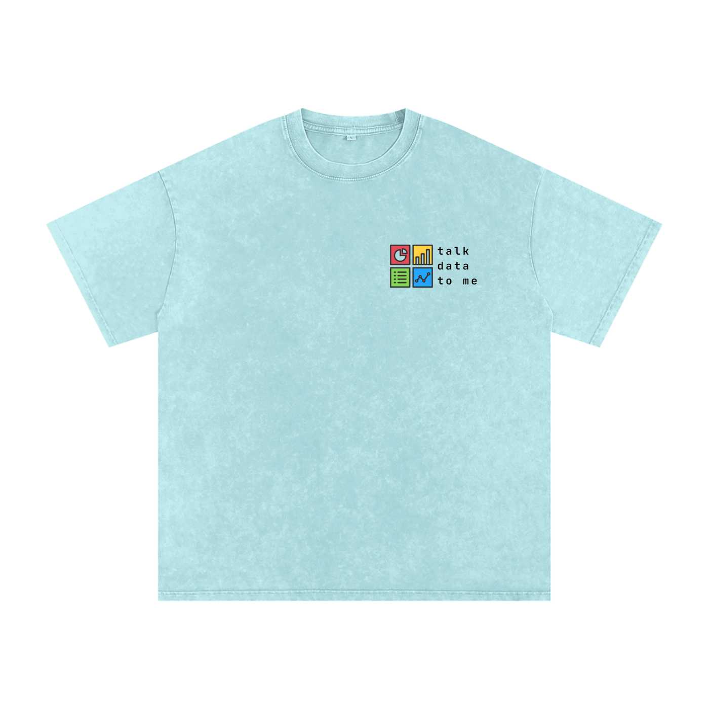 Talk Data To Me | Snow Washed Oversized Cotton T-Shirt