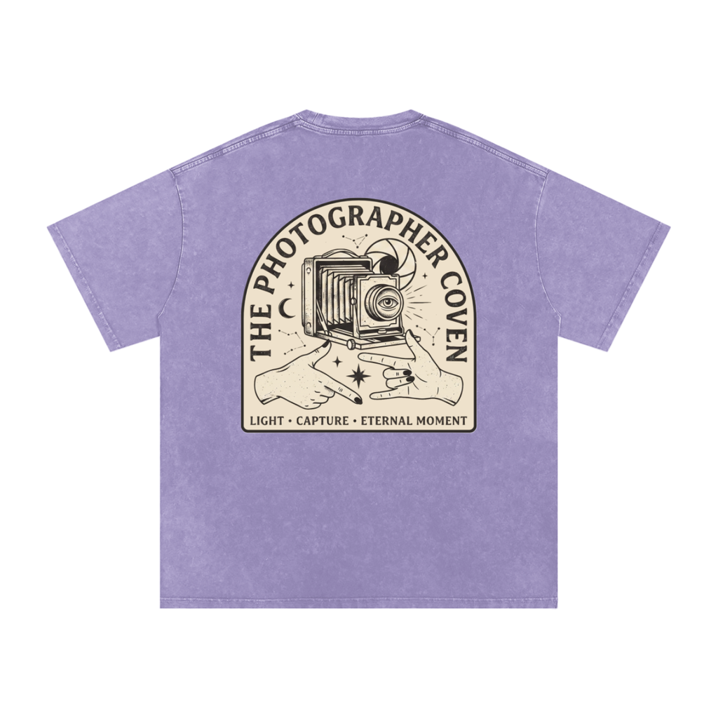 The Photographer Coven | Snow Washed Oversized Cotton T-Shirt