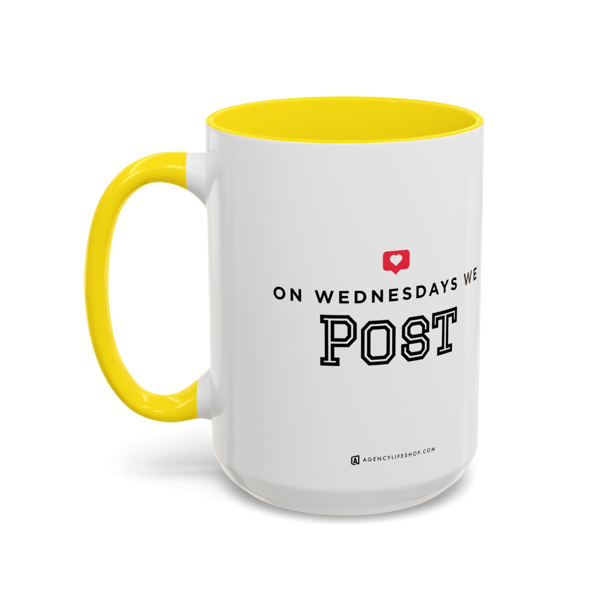 On Wednesdays, We Post | Accent Coffee Mug (11, 15oz)