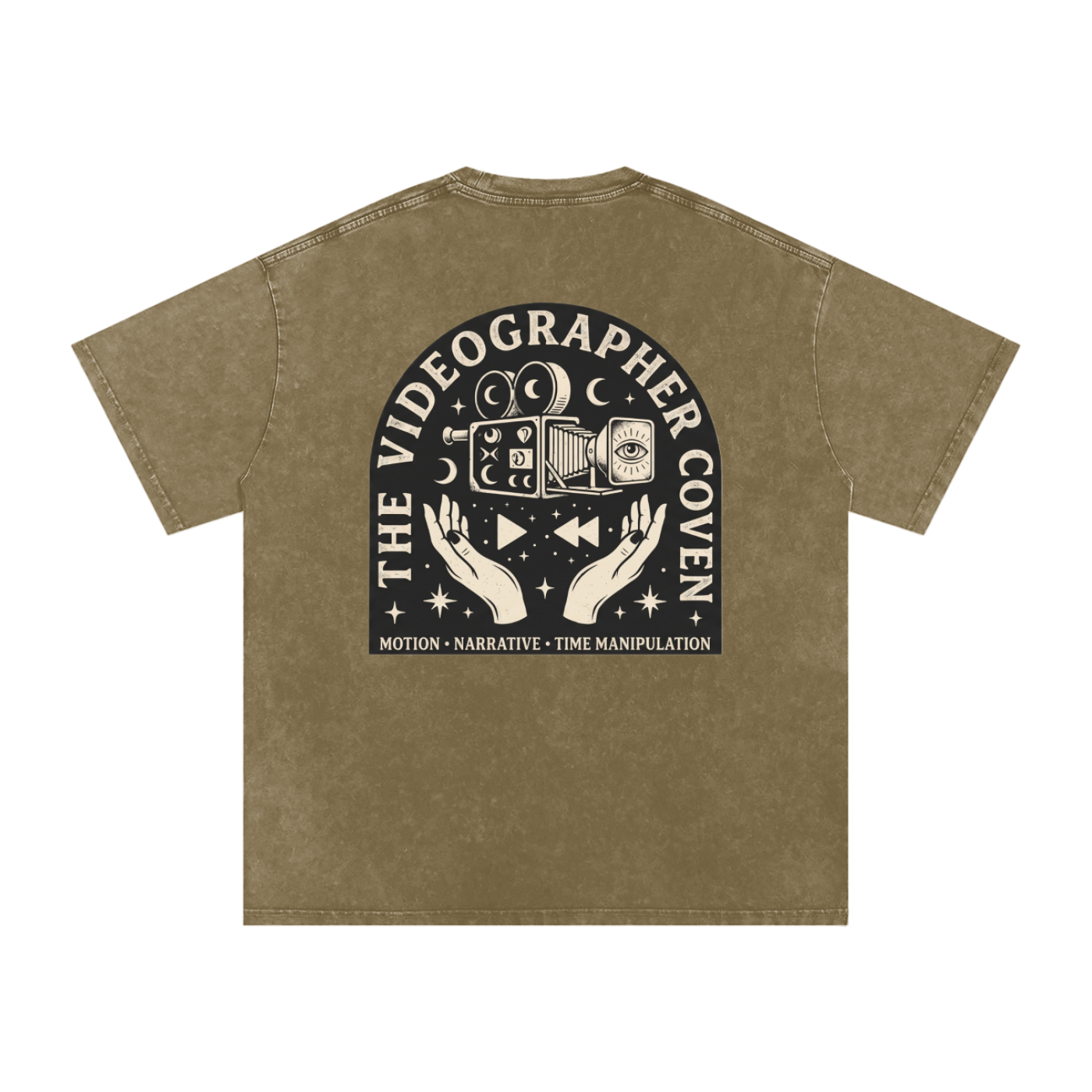 The Videographer Coven | Snow Washed Oversized Cotton T-Shirt
