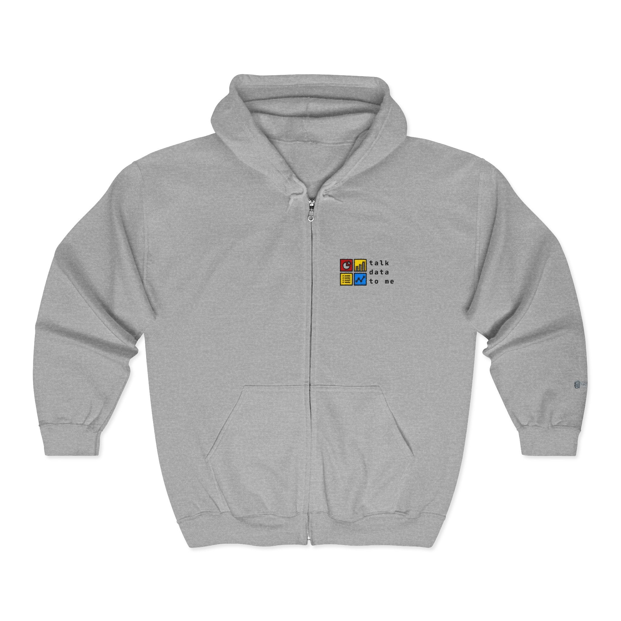 Talk Data To Me  | Retro Zip Embroidered Hoodie