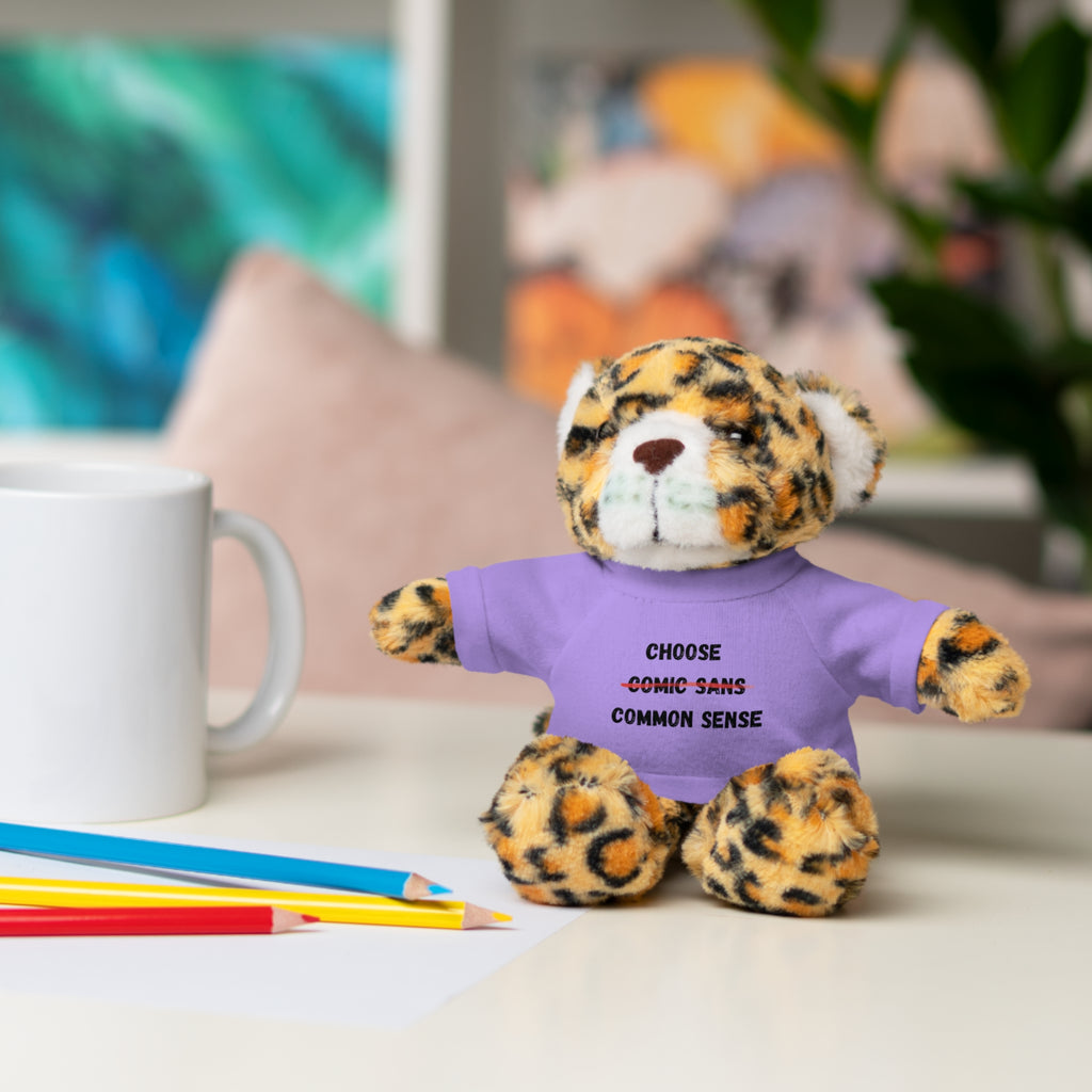 Choose Common Sense | Plush Stuffed Toy with Graphic Tee