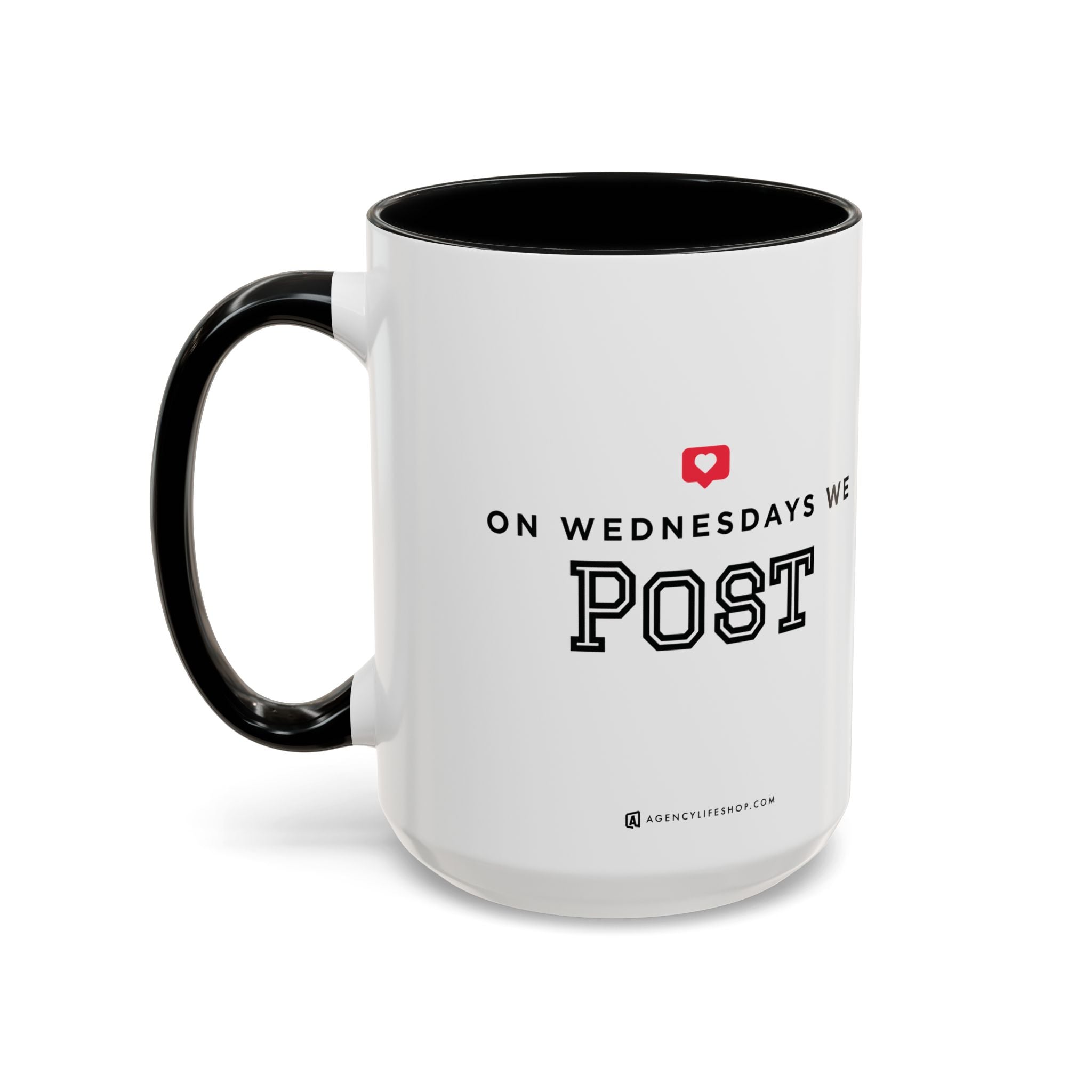On Wednesdays, We Post | Accent Coffee Mug (11, 15oz)