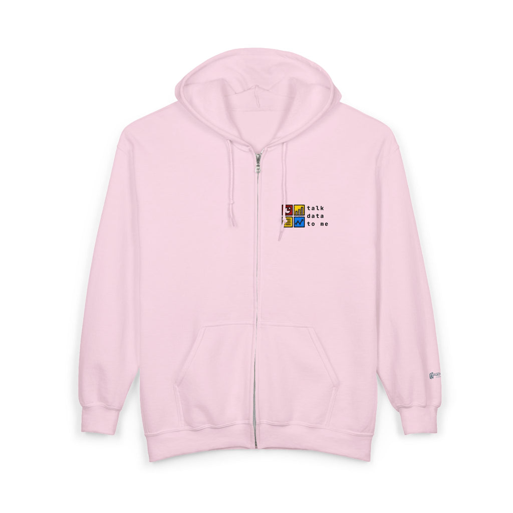 Talk Data To Me  | Retro Zip Embroidered Hoodie