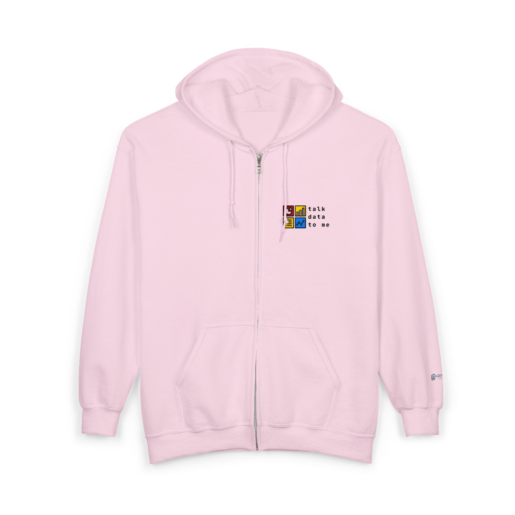 Talk Data To Me  | Retro Zip Embroidered Hoodie