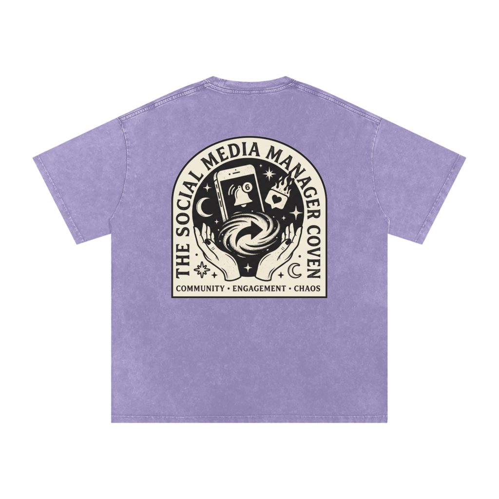 The Social Media Marketing Coven | Snow Washed Oversized Cotton T-Shirt