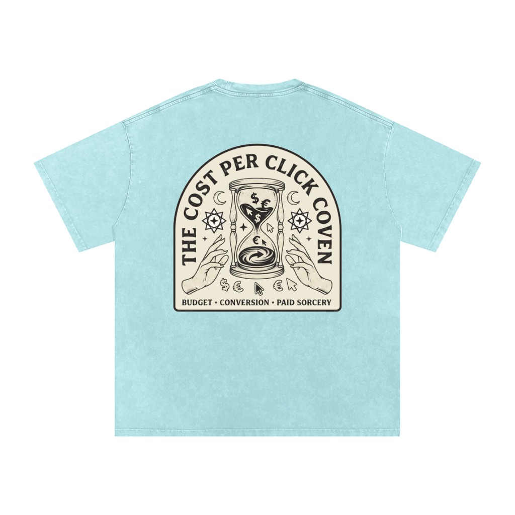 The Cost Per Click Coven | Snow Washed Oversized Cotton T-Shirt