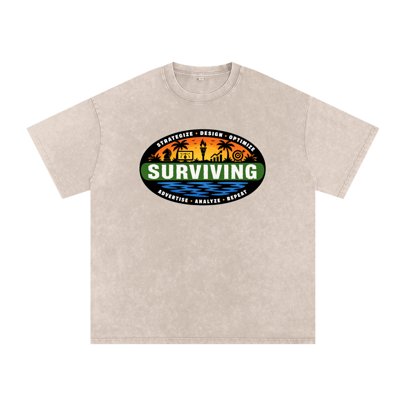Surviving in Marketing | Snow Washed Oversized Cotton T-Shirt