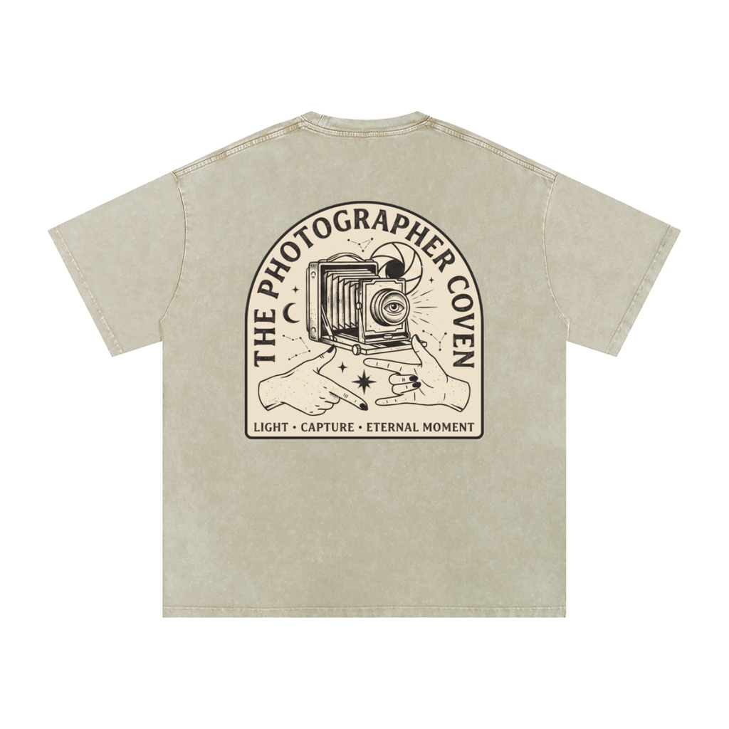 The Photographer Coven | Snow Washed Oversized Cotton T-Shirt