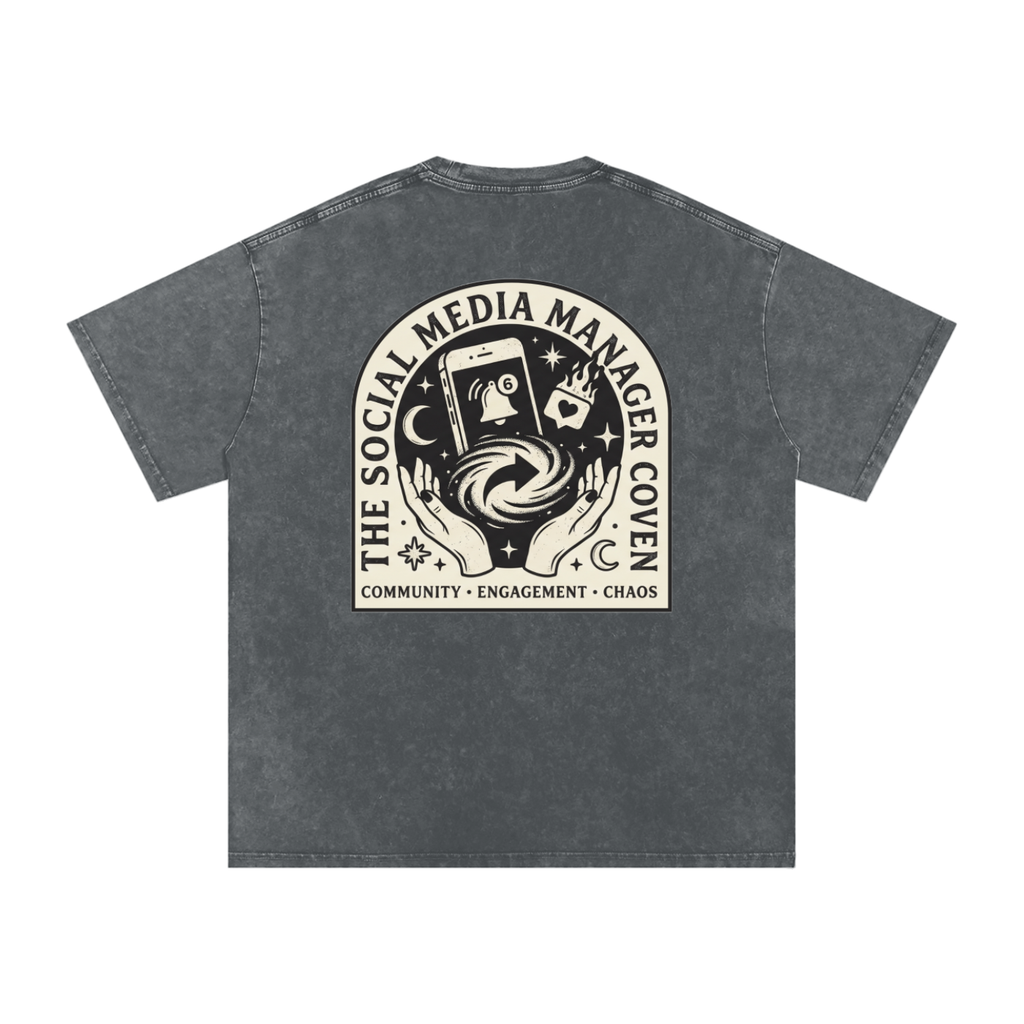 The Social Media Marketing Coven | Snow Washed Oversized Cotton T-Shirt