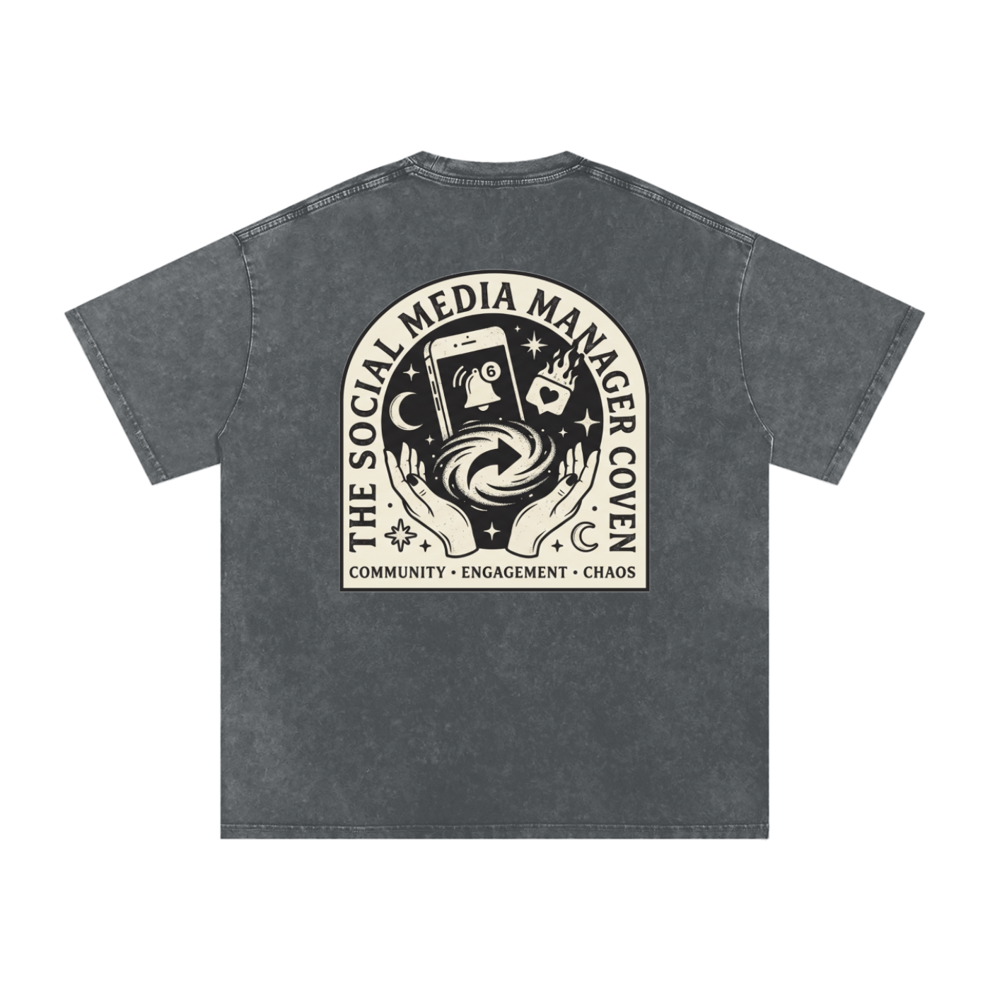 The Social Media Marketing Coven | Snow Washed Oversized Cotton T-Shirt