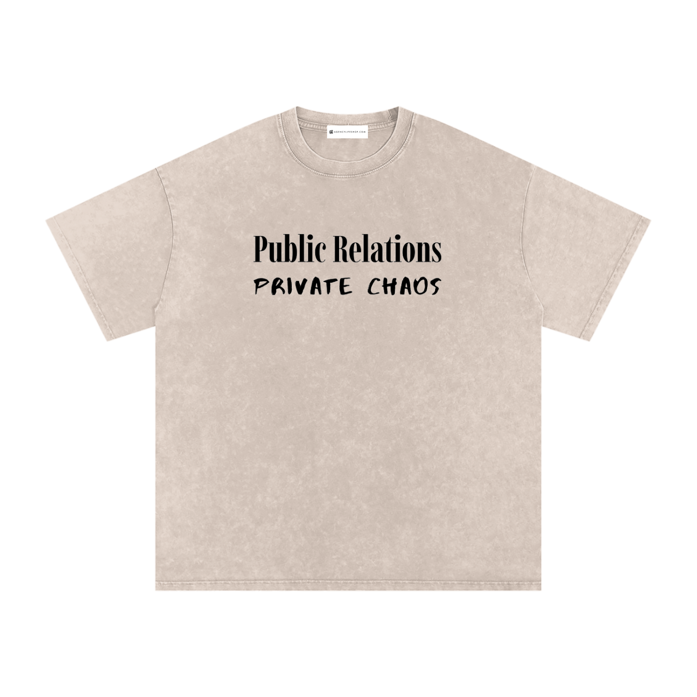 Public Relations, Private Chaos | Snow Washed Oversized Cotton T-Shirt