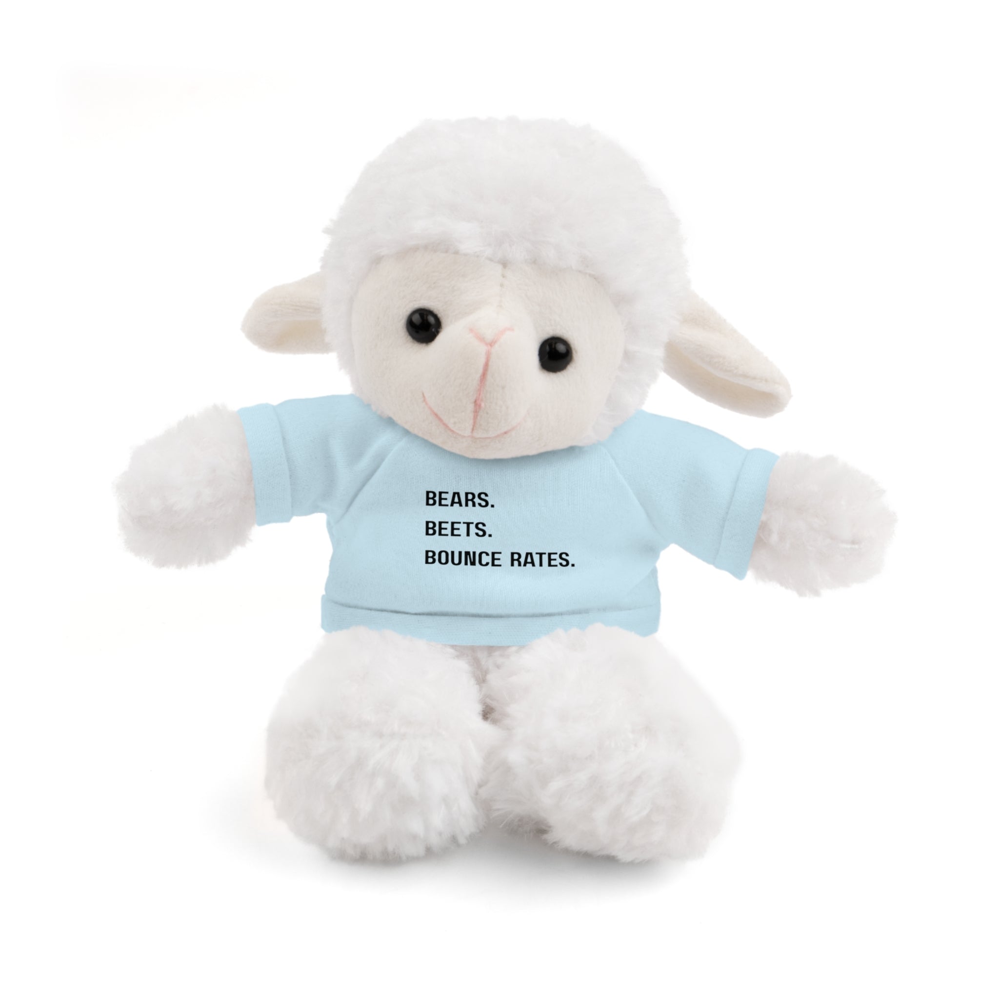Bears. Beets. Bounce Rates. | Plush Stuffed Toy with Graphic Tee