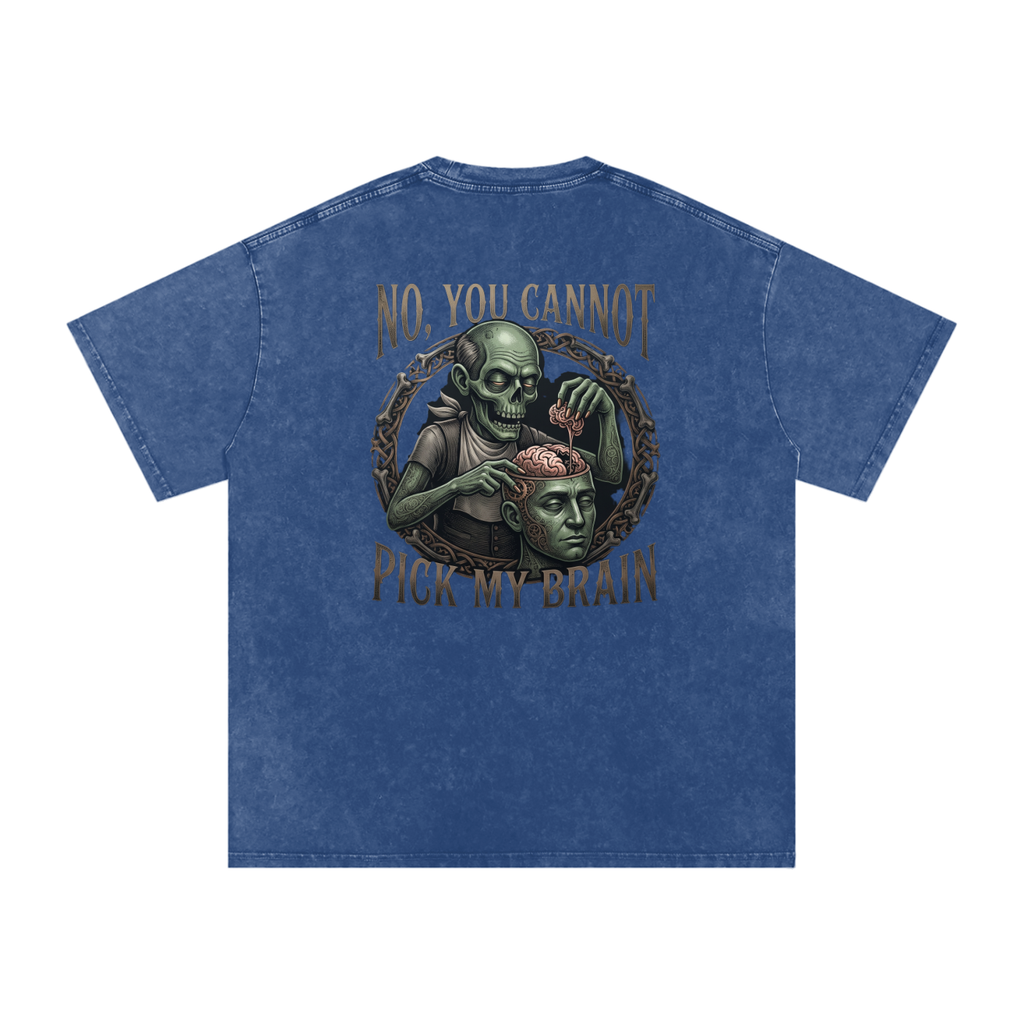 You Cannot Pick My Brain | Snow Washed Oversized Cotton T-Shirt