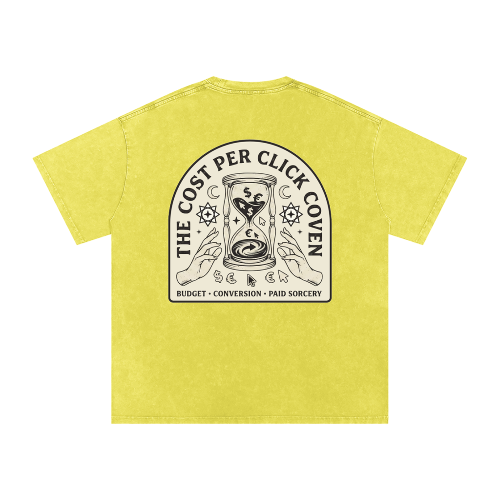 The Cost Per Click Coven | Snow Washed Oversized Cotton T-Shirt
