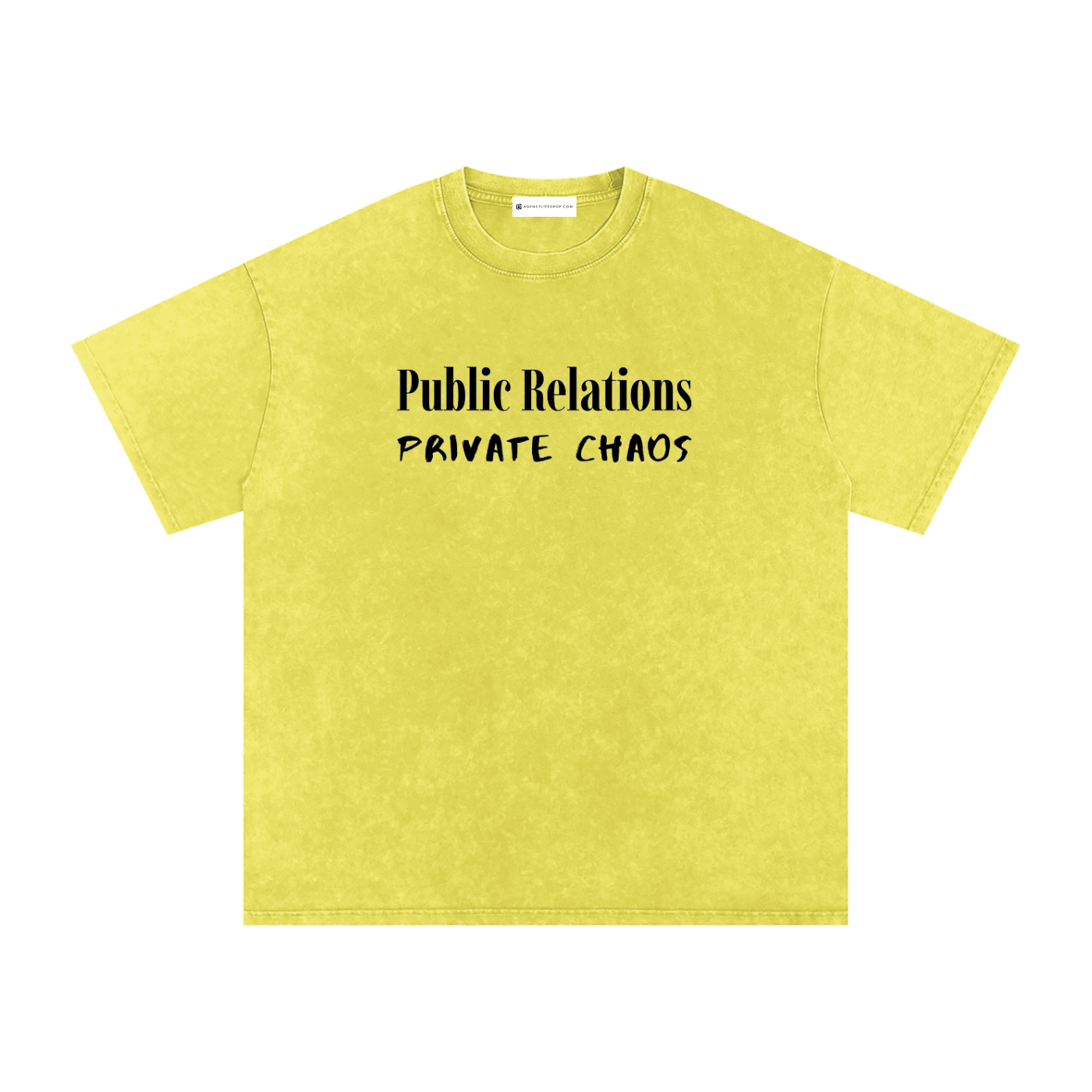 Public Relations, Private Chaos | Snow Washed Oversized Cotton T-Shirt