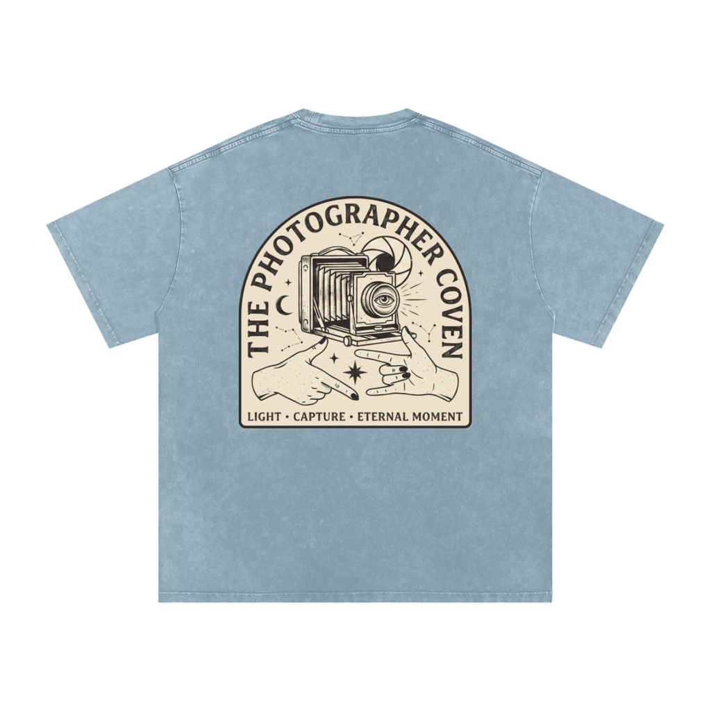 The Photographer Coven | Snow Washed Oversized Cotton T-Shirt