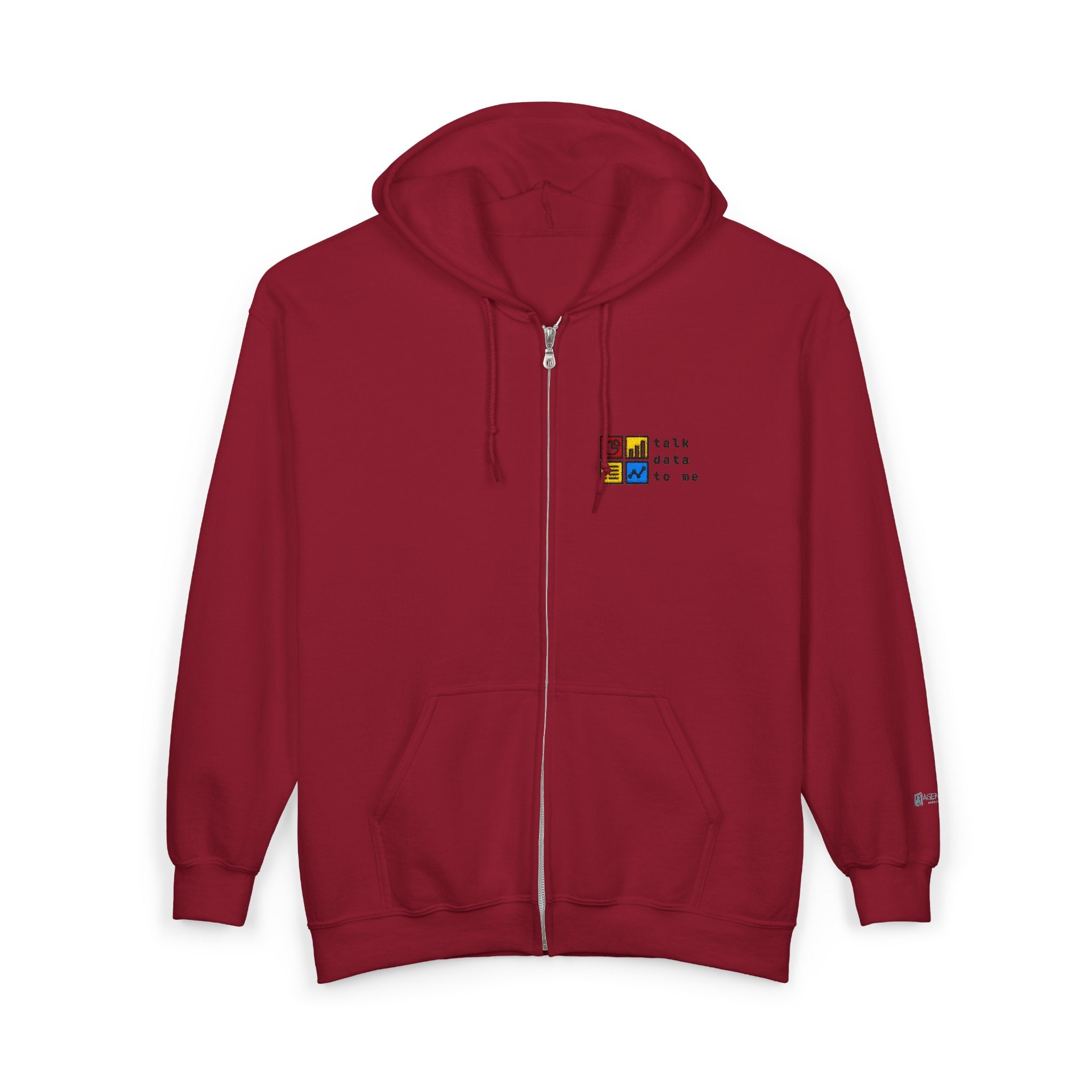 Talk Data To Me  | Retro Zip Embroidered Hoodie