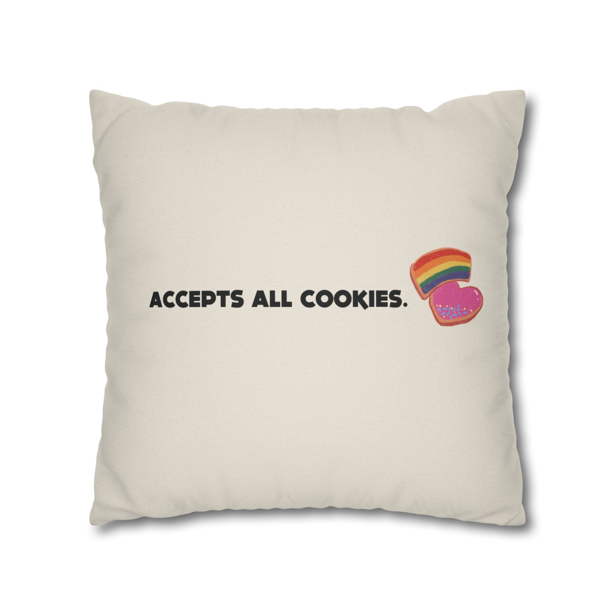 Accepts All Cookies | Polyester Square Pillowcase
