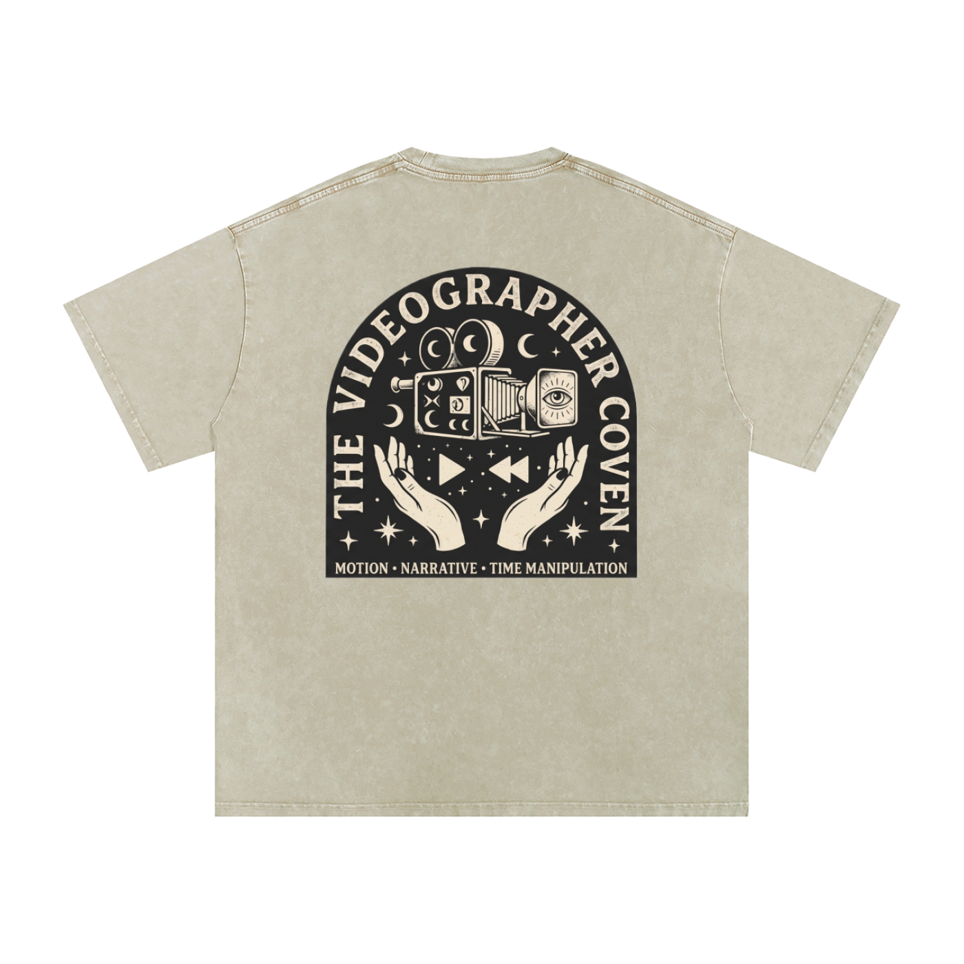 The Videographer Coven | Snow Washed Oversized Cotton T-Shirt
