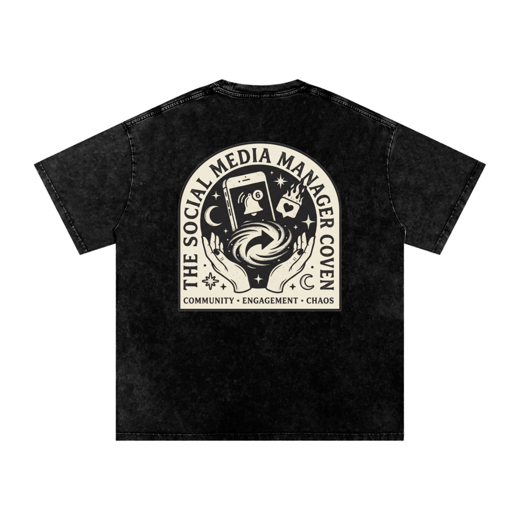 The Social Media Marketing Coven | Snow Washed Oversized Cotton T-Shirt