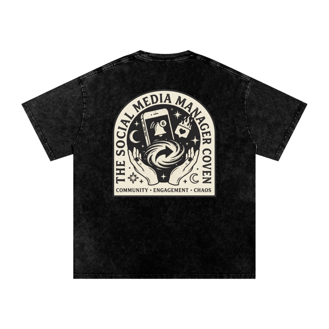The Social Media Marketing Coven | Snow Washed Oversized Cotton T-Shirt