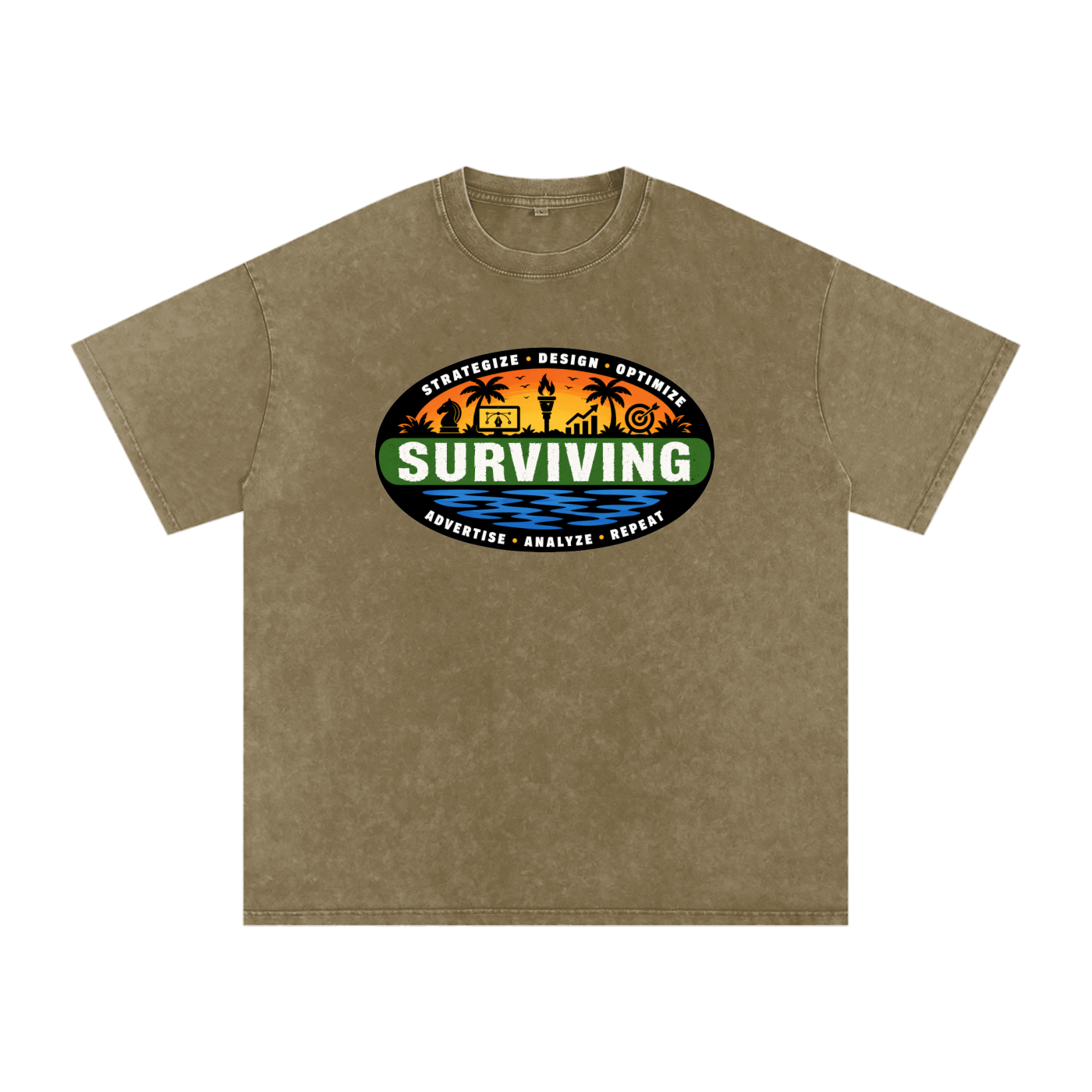 Surviving in Marketing | Snow Washed Oversized Cotton T-Shirt