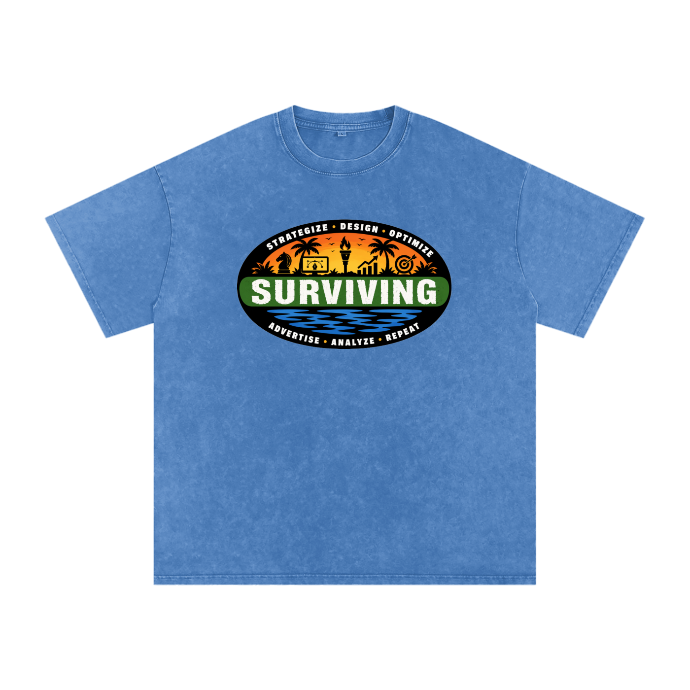 Surviving in Marketing | Snow Washed Oversized Cotton T-Shirt