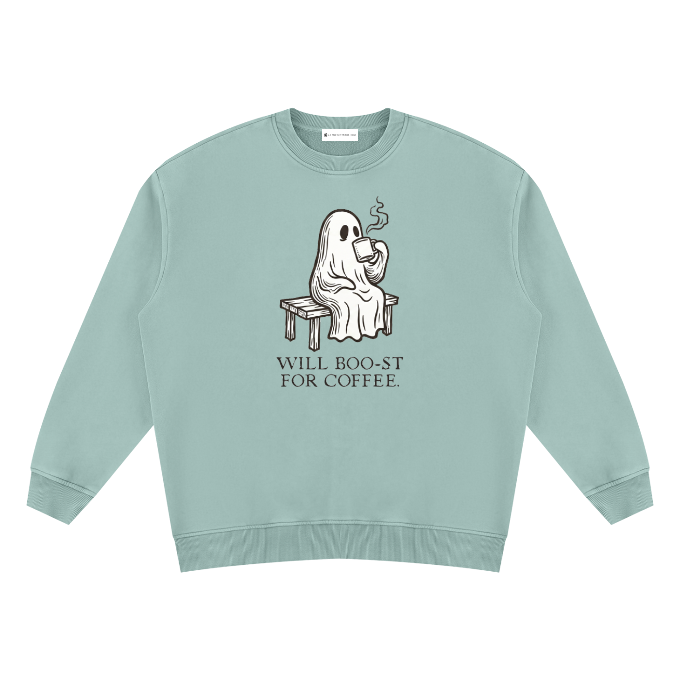 Will Boo-st for Coffee | Unisex Vintage Wash Fleece Sweatshirt