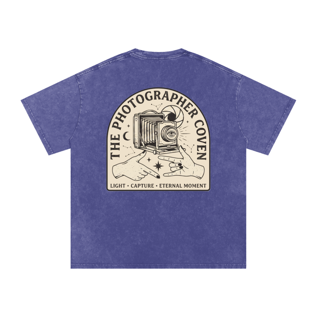The Photographer Coven | Snow Washed Oversized Cotton T-Shirt