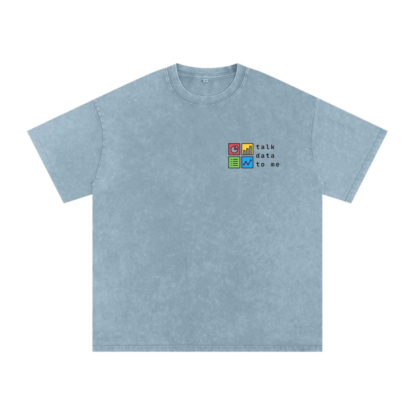 Talk Data To Me | Snow Washed Oversized Cotton T-Shirt