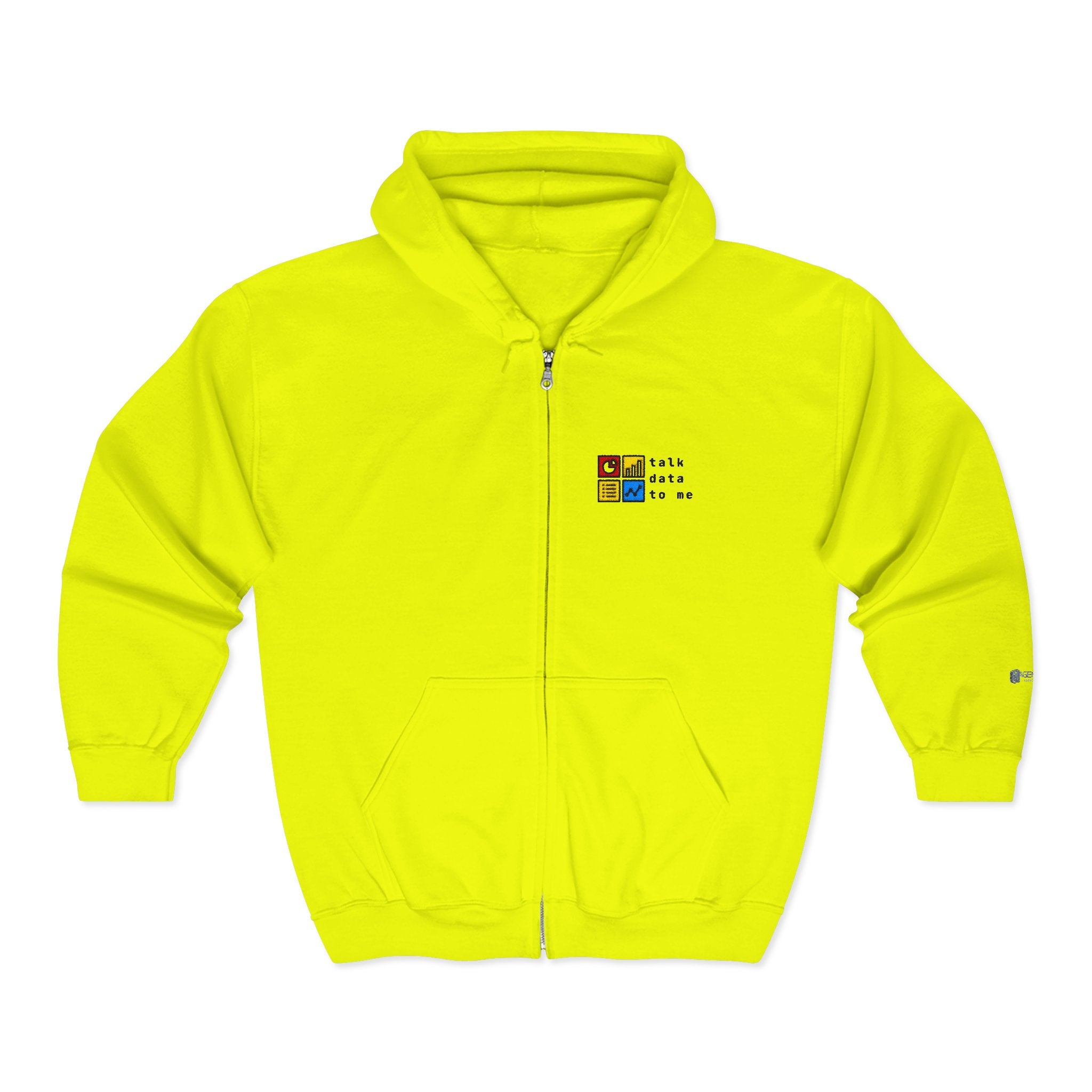 Talk Data To Me  | Retro Zip Embroidered Hoodie
