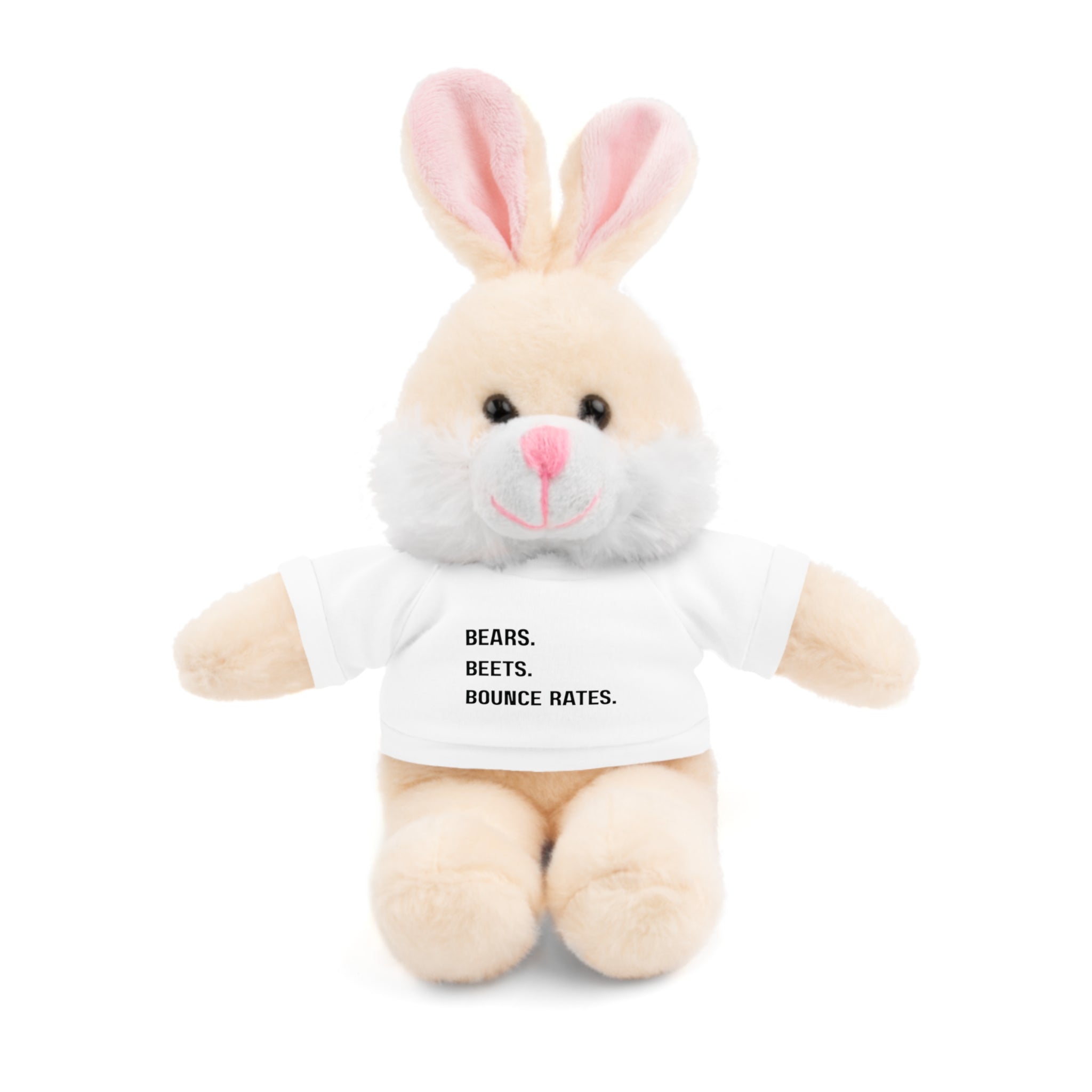 Bears. Beets. Bounce Rates. | Plush Stuffed Toy with Graphic Tee