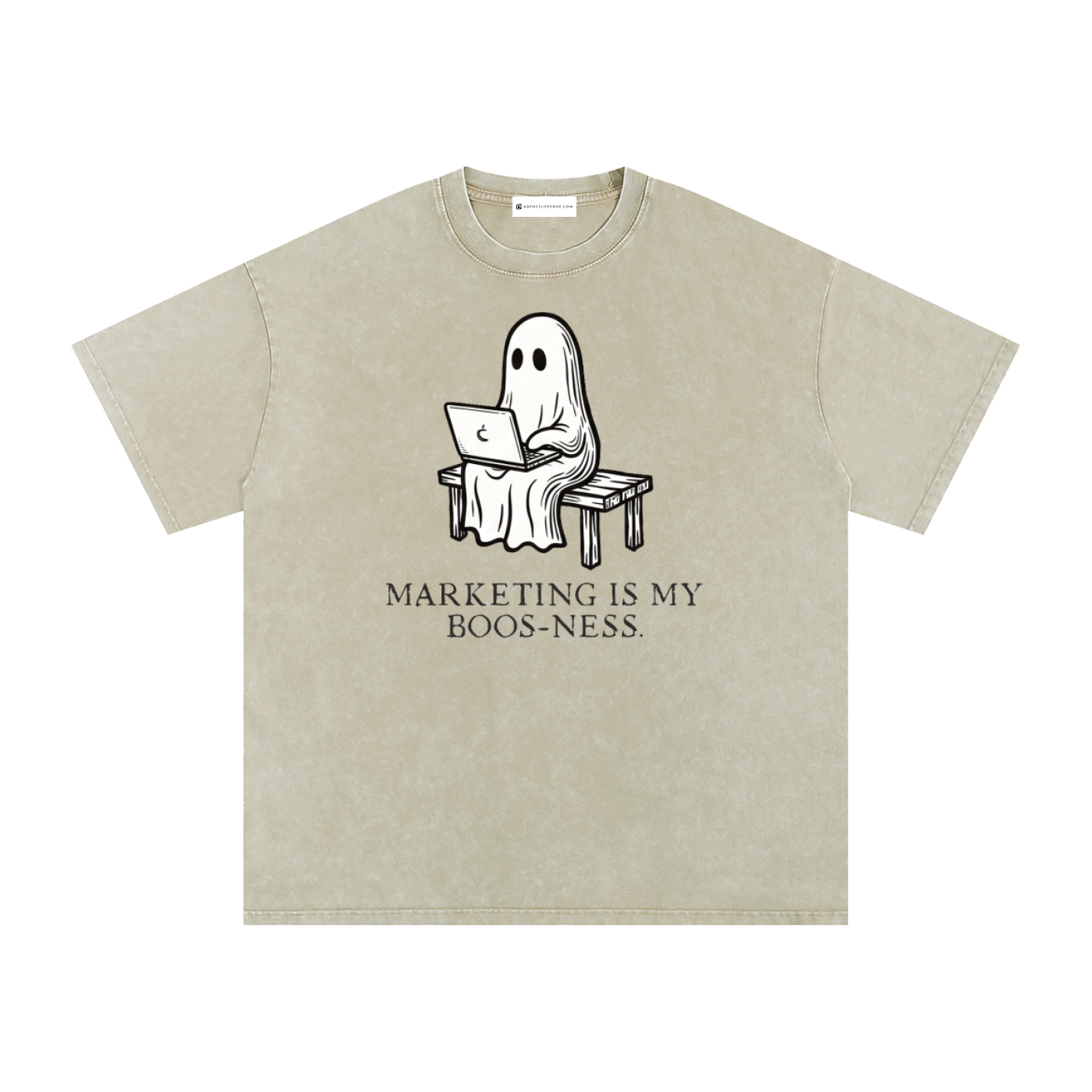 Marketing is My Boos-ness | Snow Washed Oversized Cotton T-Shirt