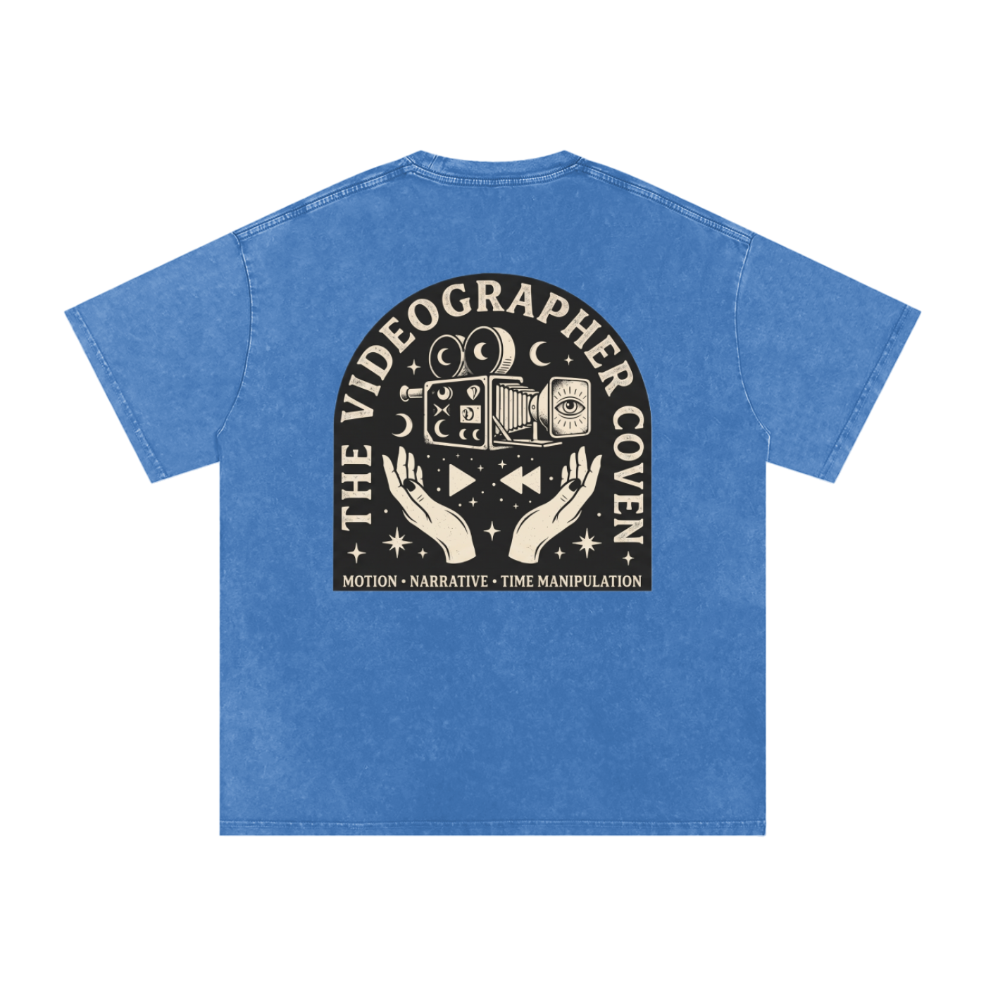 The Videographer Coven | Snow Washed Oversized Cotton T-Shirt