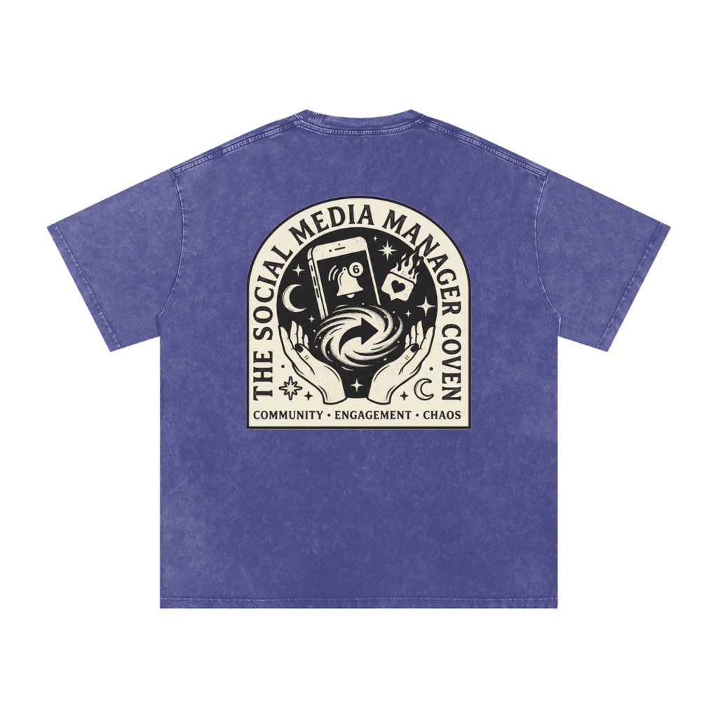 The Social Media Marketing Coven | Snow Washed Oversized Cotton T-Shirt
