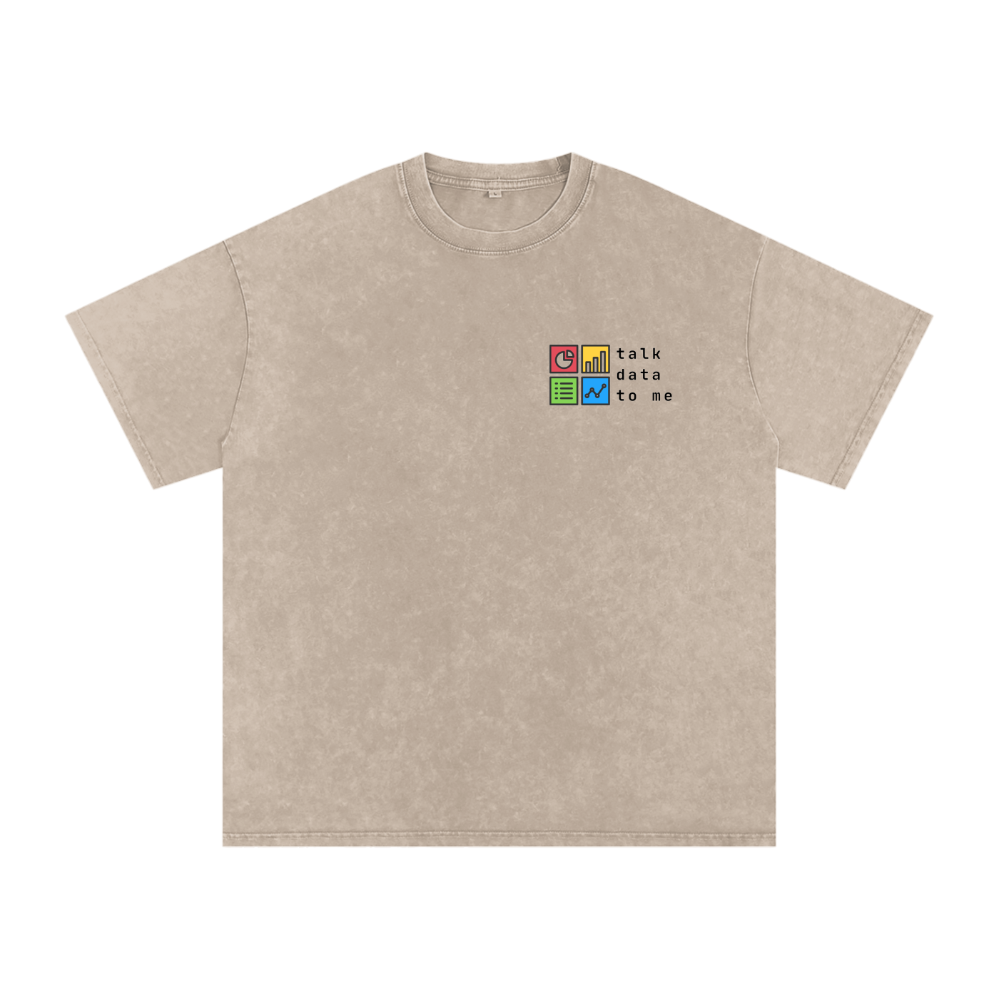 Talk Data To Me | Snow Washed Oversized Cotton T-Shirt