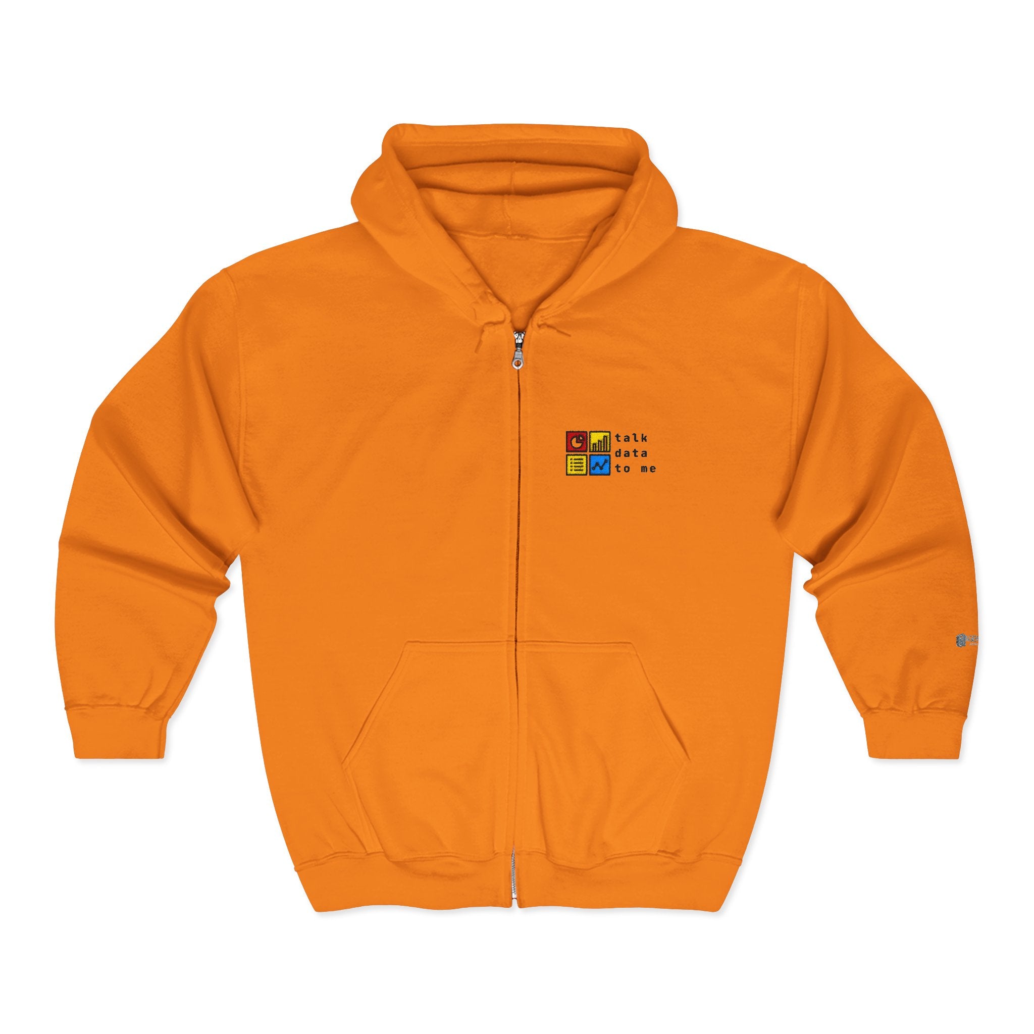 Talk Data To Me  | Retro Zip Embroidered Hoodie