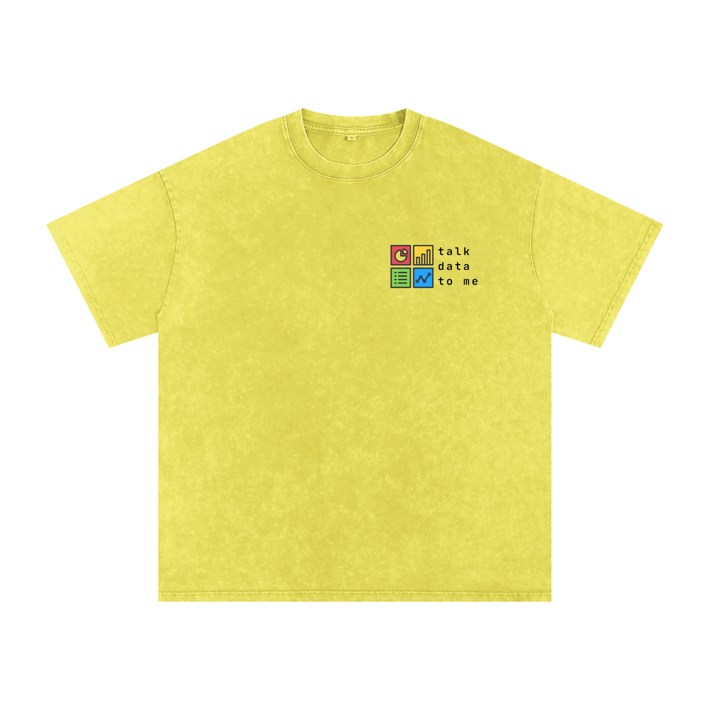 Talk Data To Me | Snow Washed Oversized Cotton T-Shirt