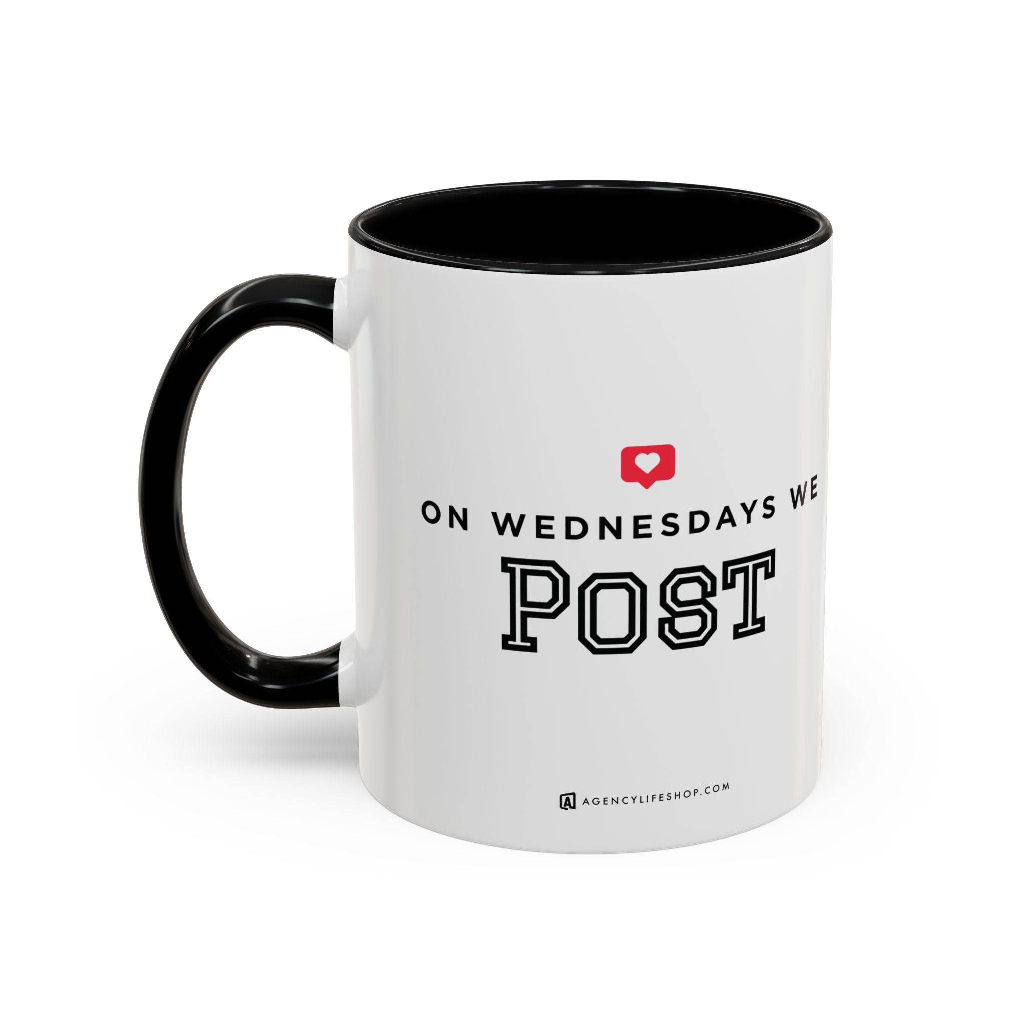 On Wednesdays, We Post | Accent Coffee Mug (11, 15oz)