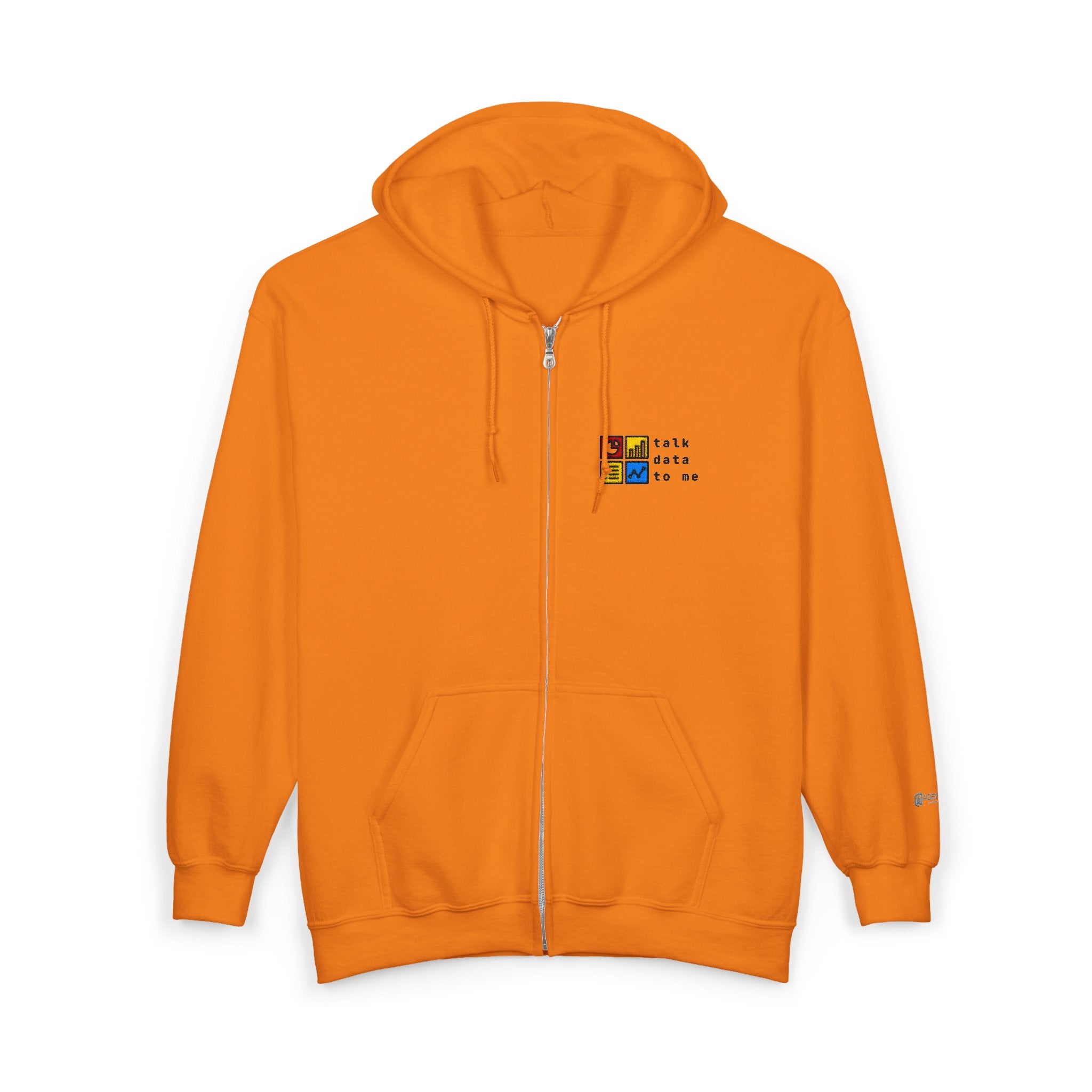 Talk Data To Me  | Retro Zip Embroidered Hoodie