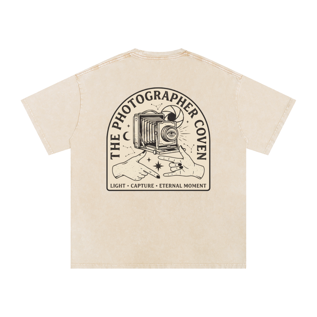 The Photographer Coven | Snow Washed Oversized Cotton T-Shirt