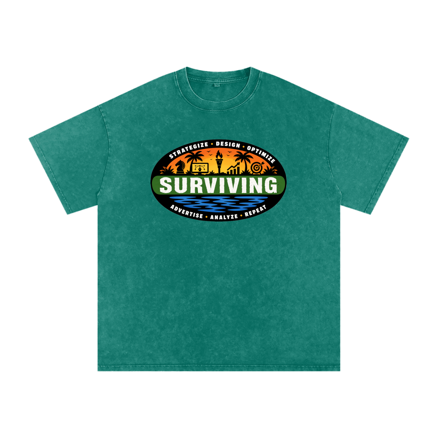 Surviving in Marketing | Snow Washed Oversized Cotton T-Shirt
