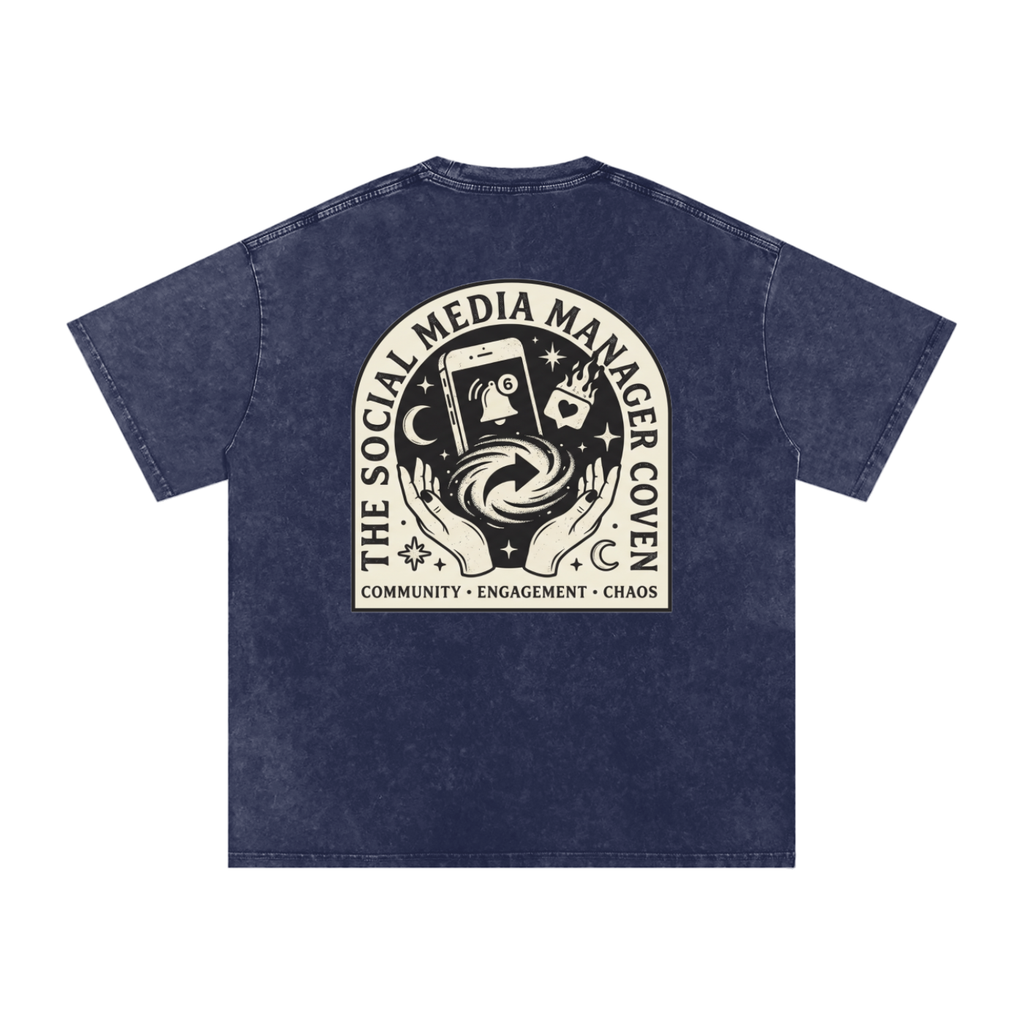 The Social Media Marketing Coven | Snow Washed Oversized Cotton T-Shirt