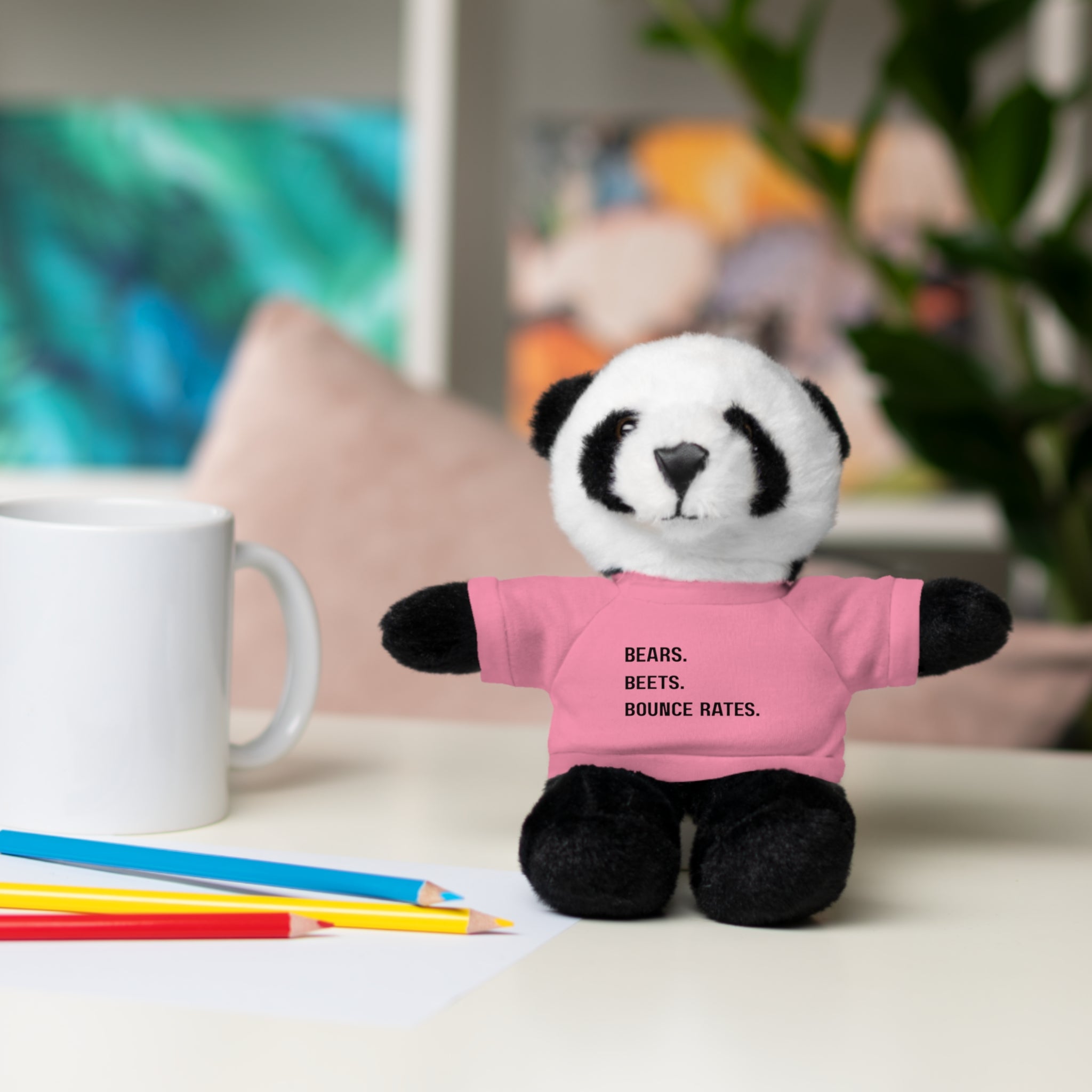 Bears. Beets. Bounce Rates. | Plush Stuffed Toy with Graphic Tee