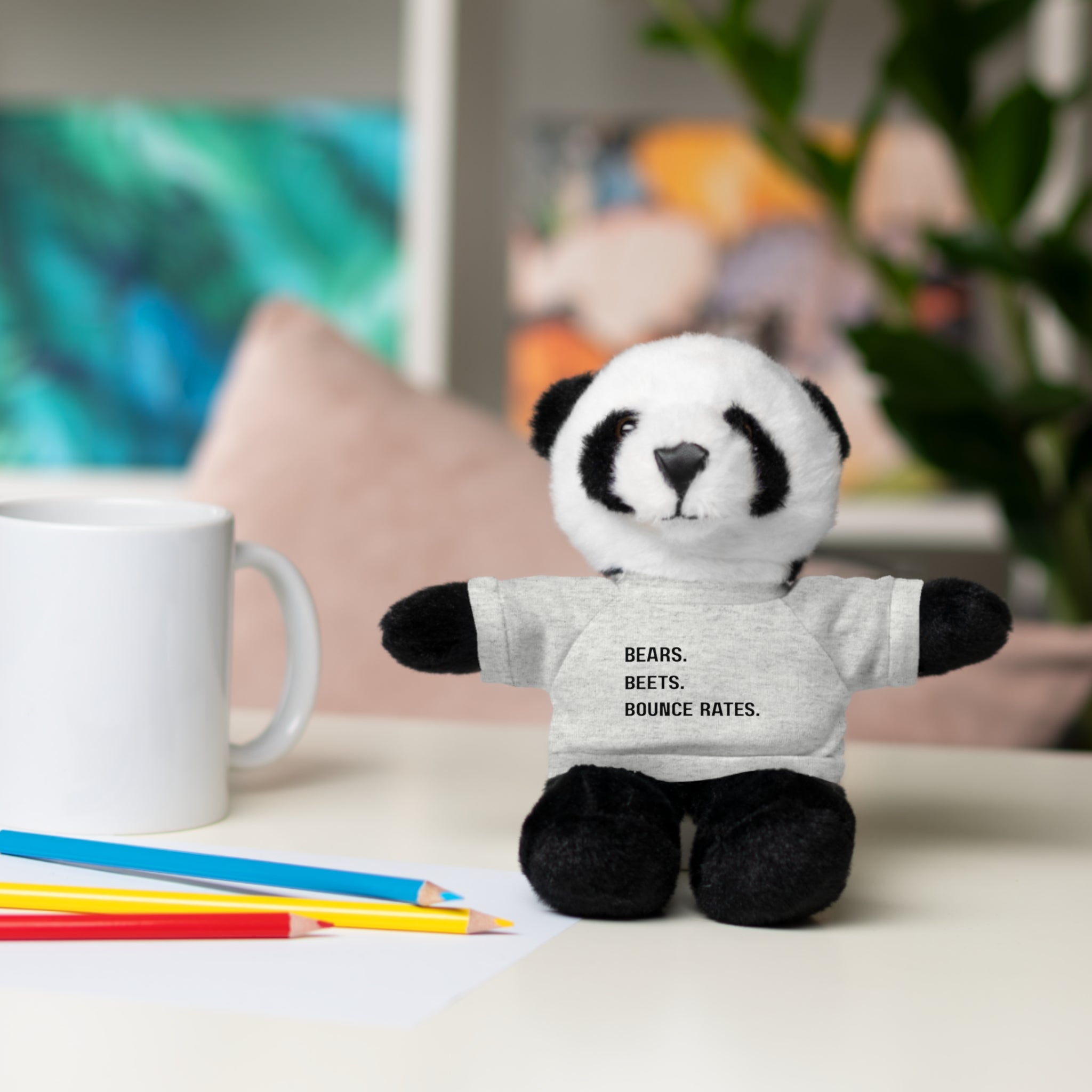Bears. Beets. Bounce Rates. | Plush Stuffed Toy with Graphic Tee