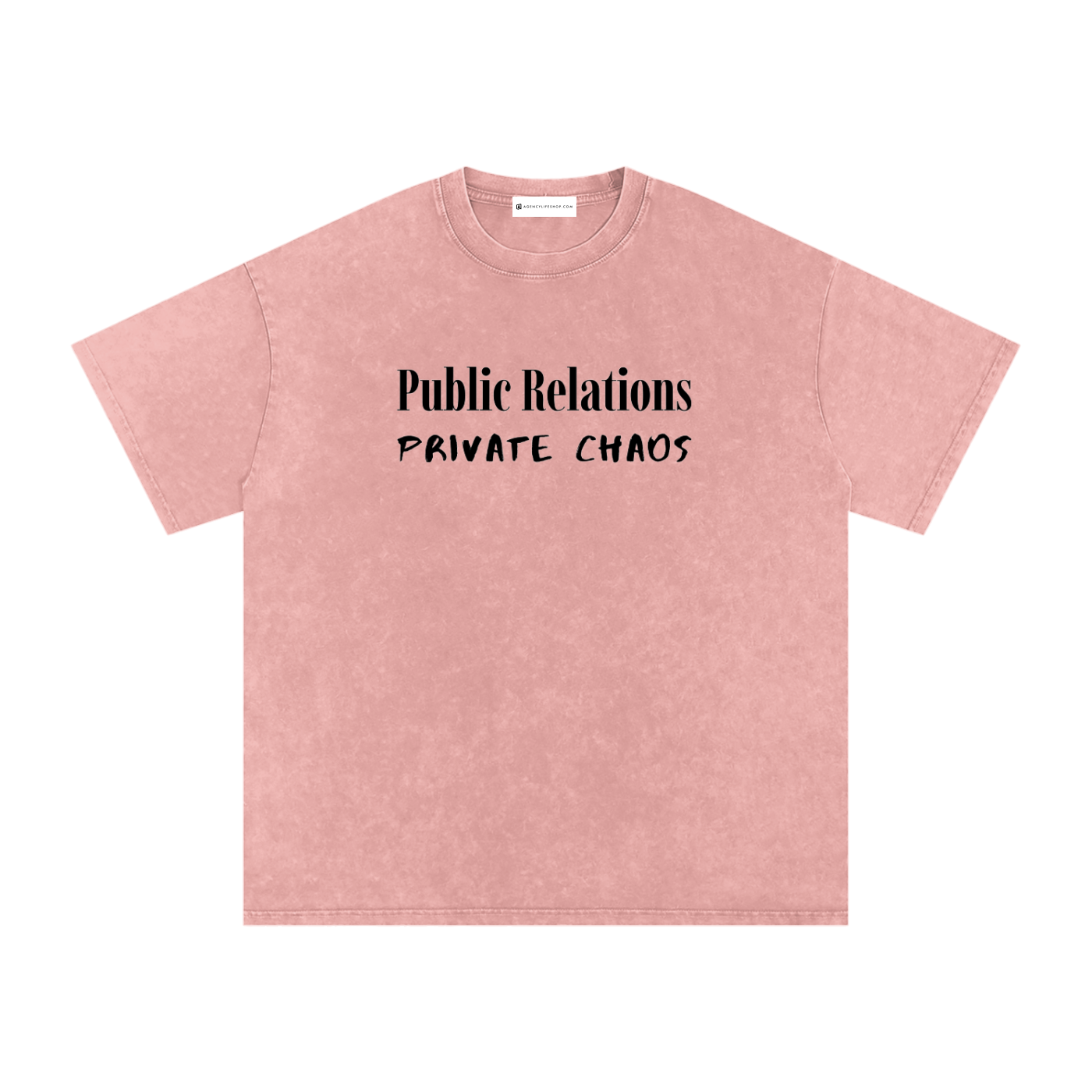 Public Relations, Private Chaos | Snow Washed Oversized Cotton T-Shirt